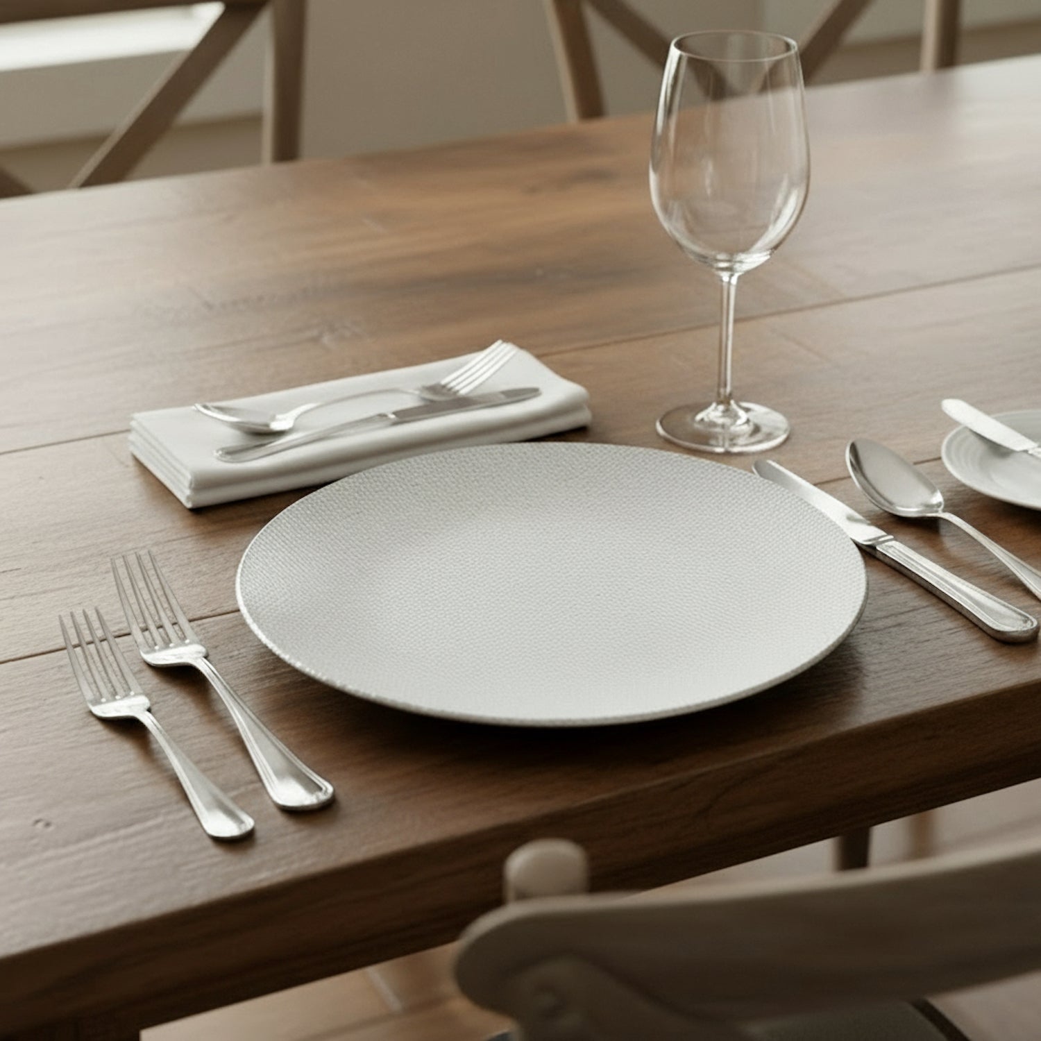 Shine Silver Charger Plates 4-Piece Set 13"D