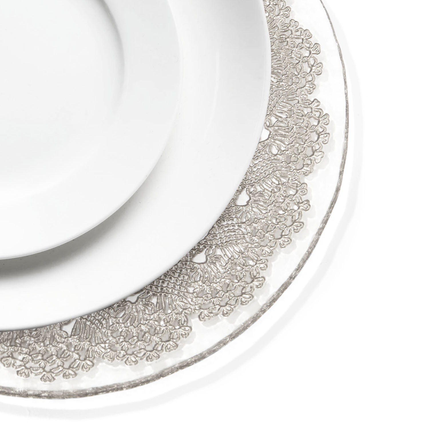 Dolly Silver Glass Charger Plate 13"D