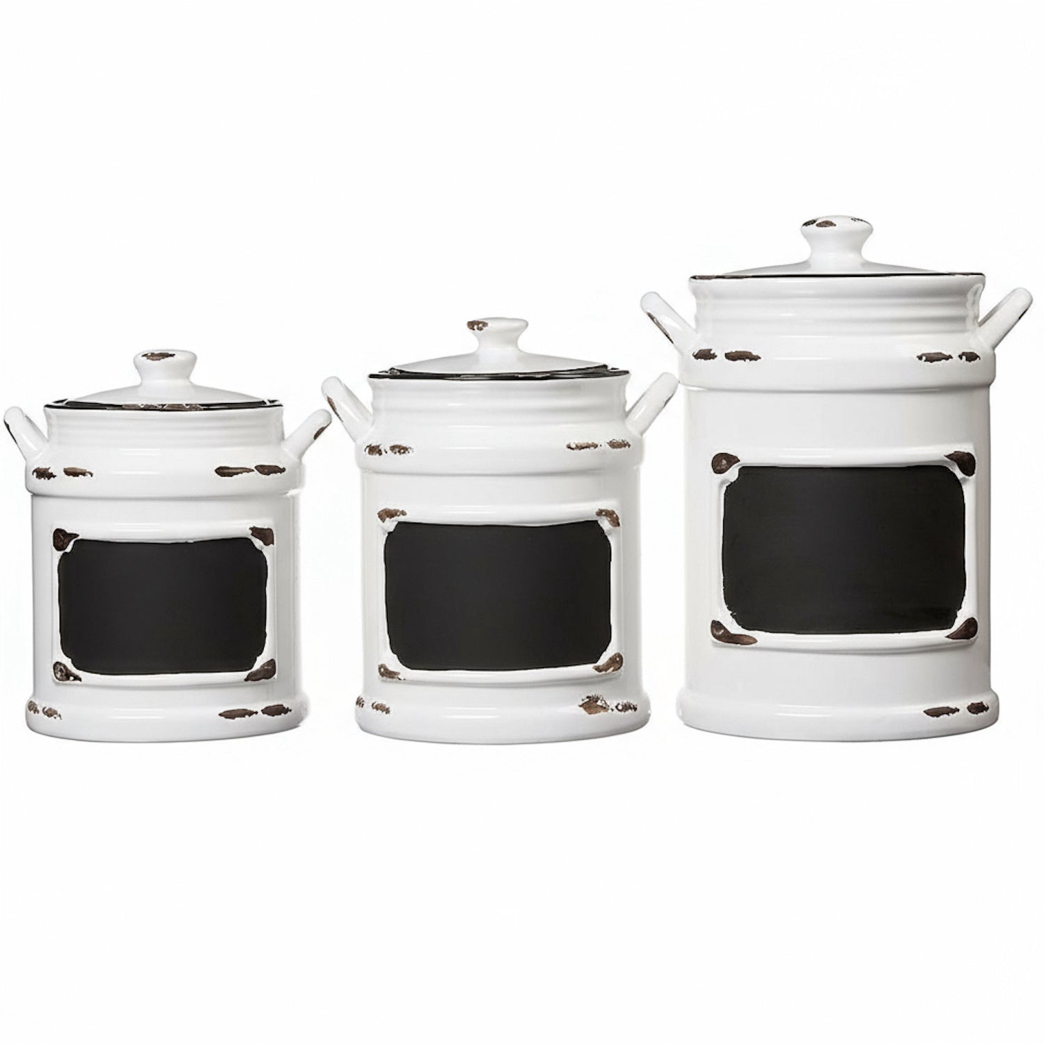 Vintage Black Set of 3 Canister