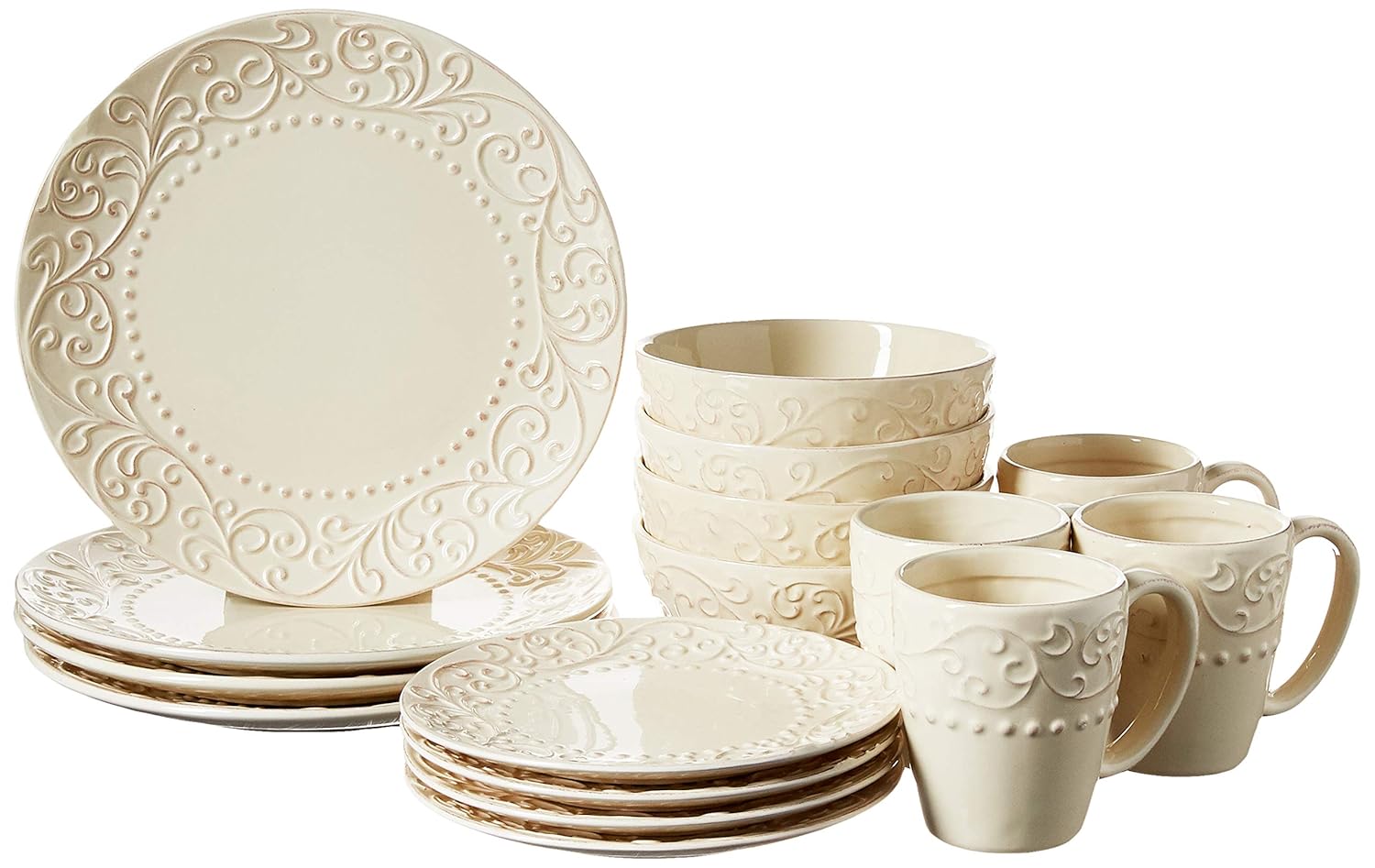 Bianca Cream 16-Piece Dinnerware Set