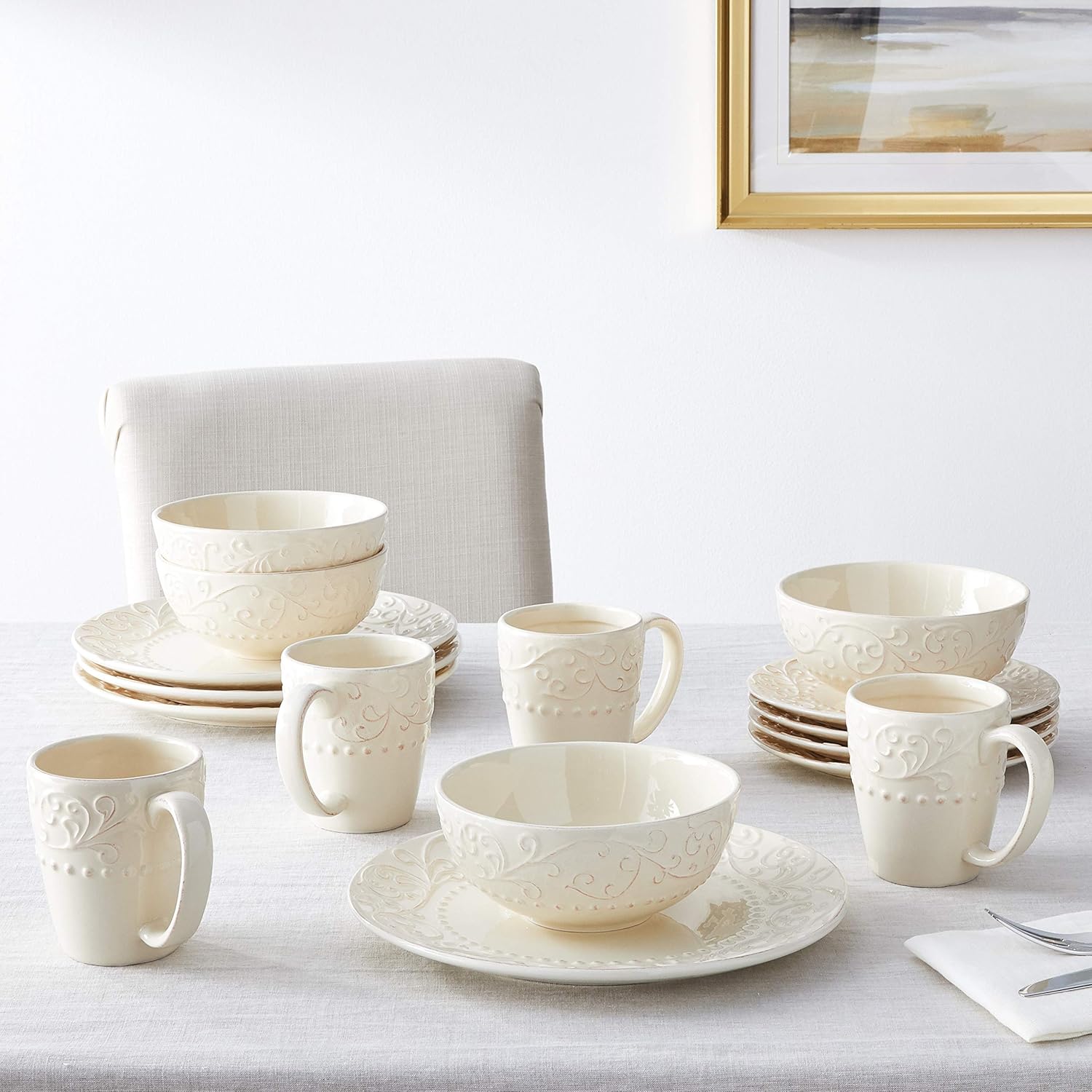 Bianca Cream 16-Piece Dinnerware Set