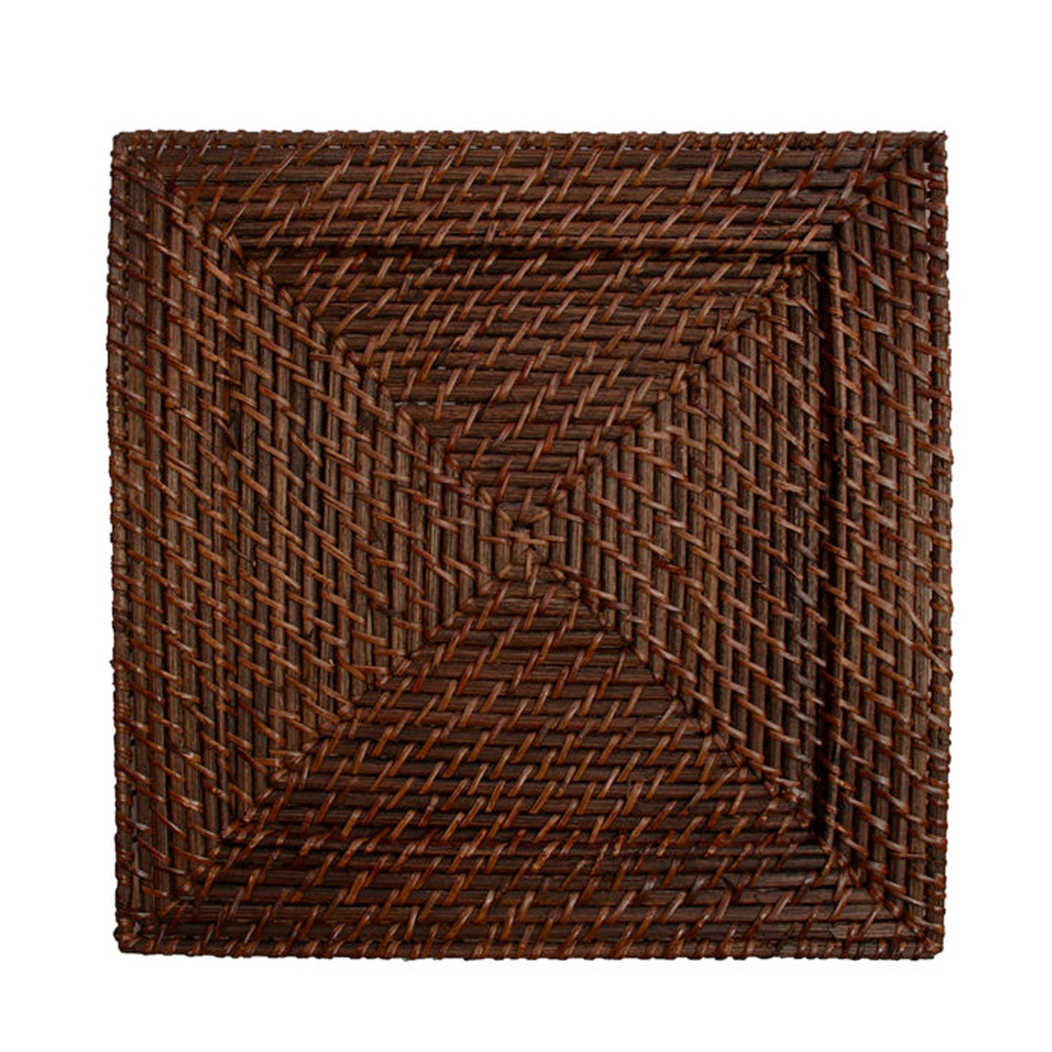 4-Piece Set of 4 Square Rattan Charger 13"