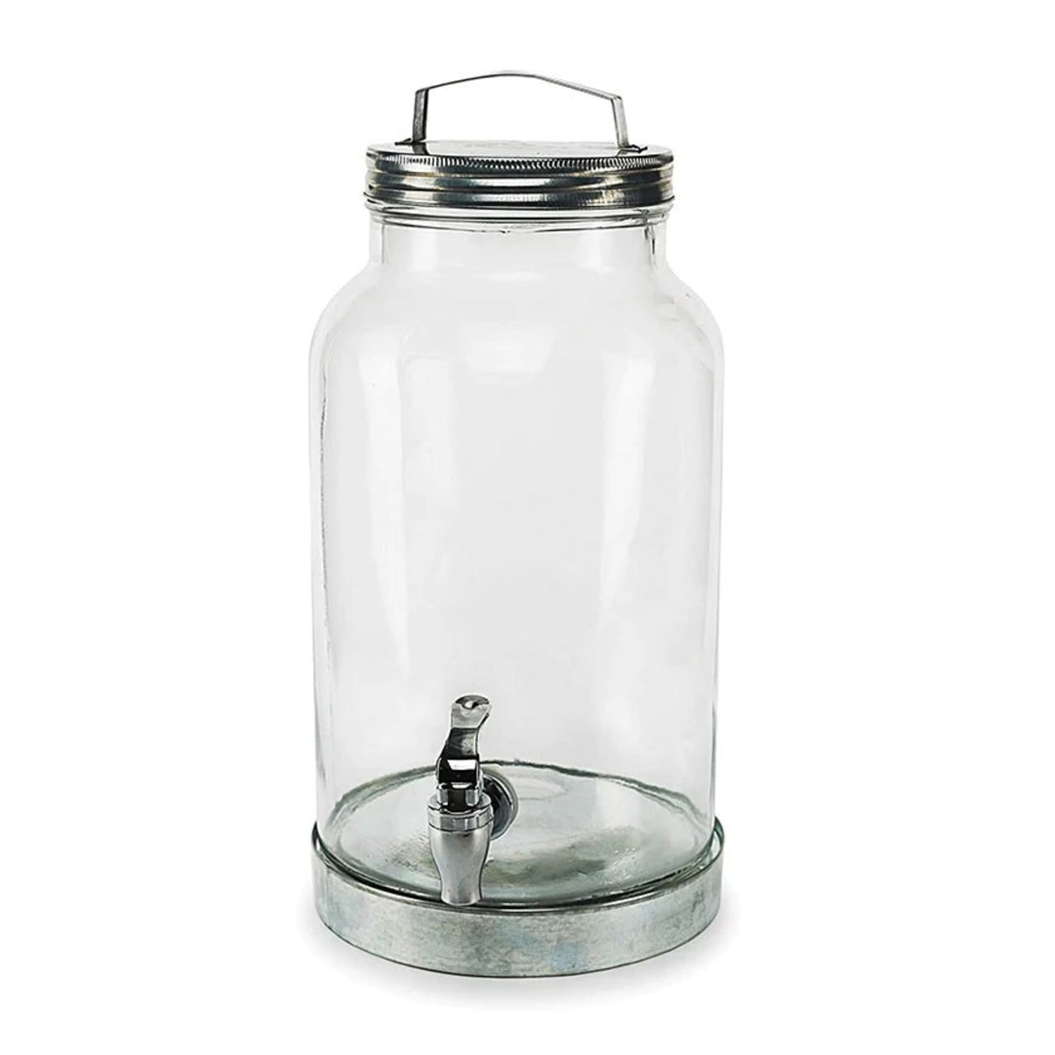 SILVER CREEK BEVERAGE DISPENSER W/GAVANIZED LID AND BASE 1.56 gal/200 oz 7.28 x 7.28 x 12.79" (stand 7.28 x 7.28 x 1.18") RB