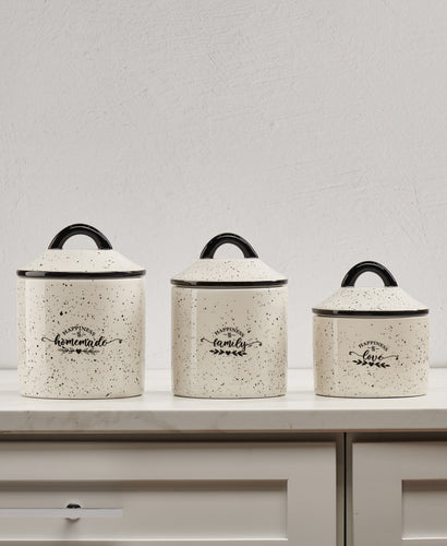 Jay Companies Blue Antique Stoneware Canister Set, 3 Pieces main image 0