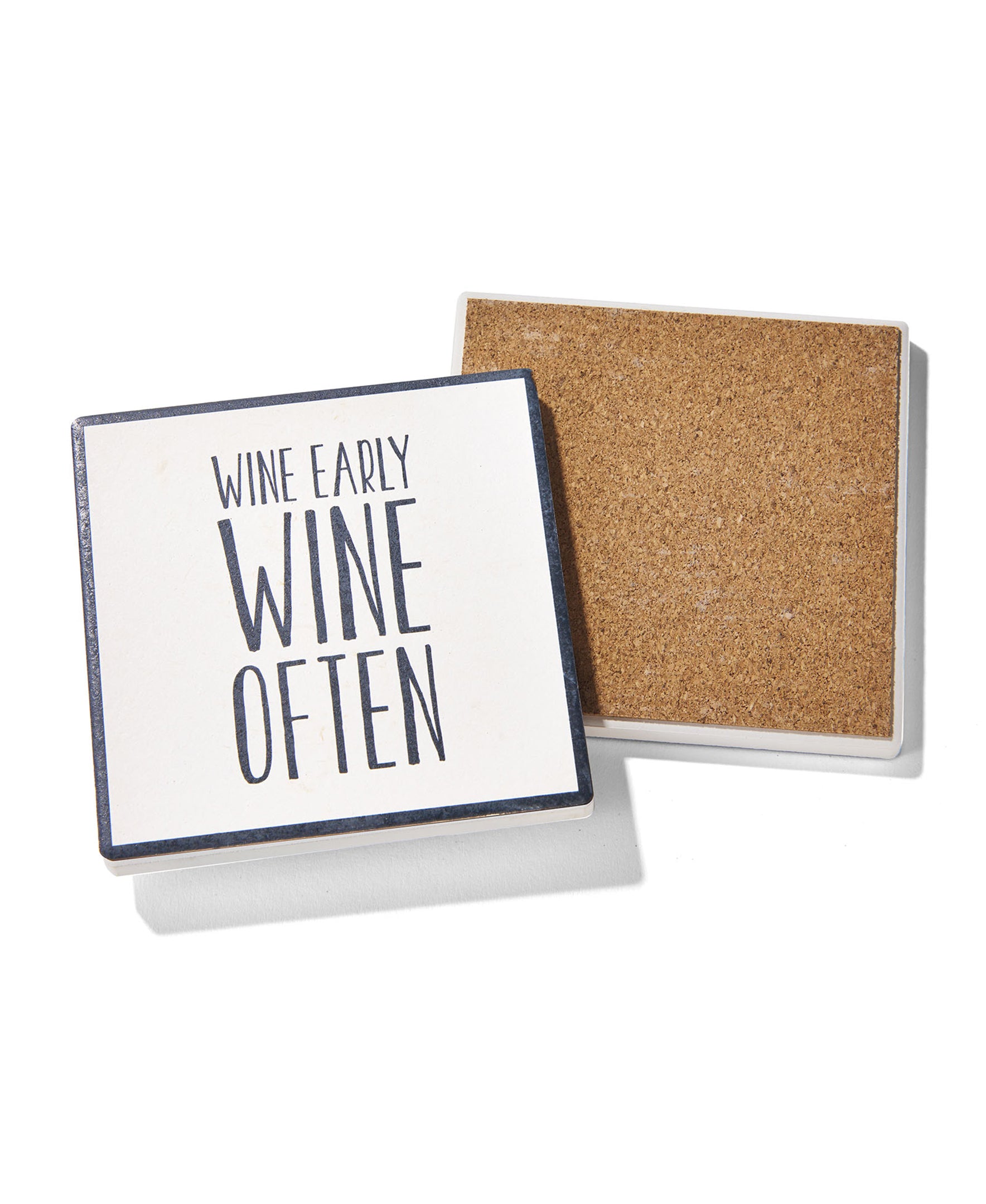 Wine Often Set of 4 Ceramic Coasters - Stylish 4.25" Drink Protection