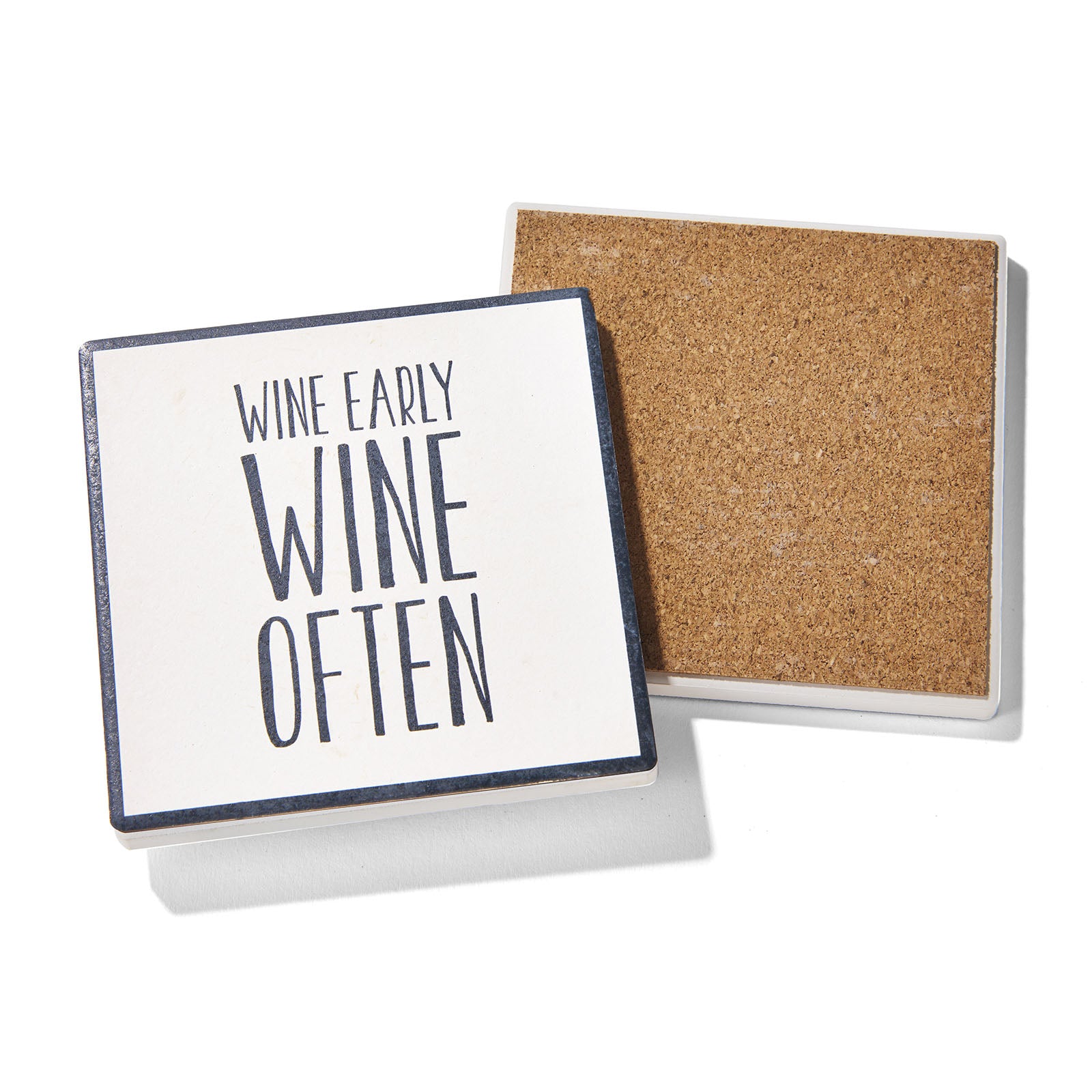 Wine Often Set of 4 Ceramic Coasters - Stylish 4.25" Drink Protection