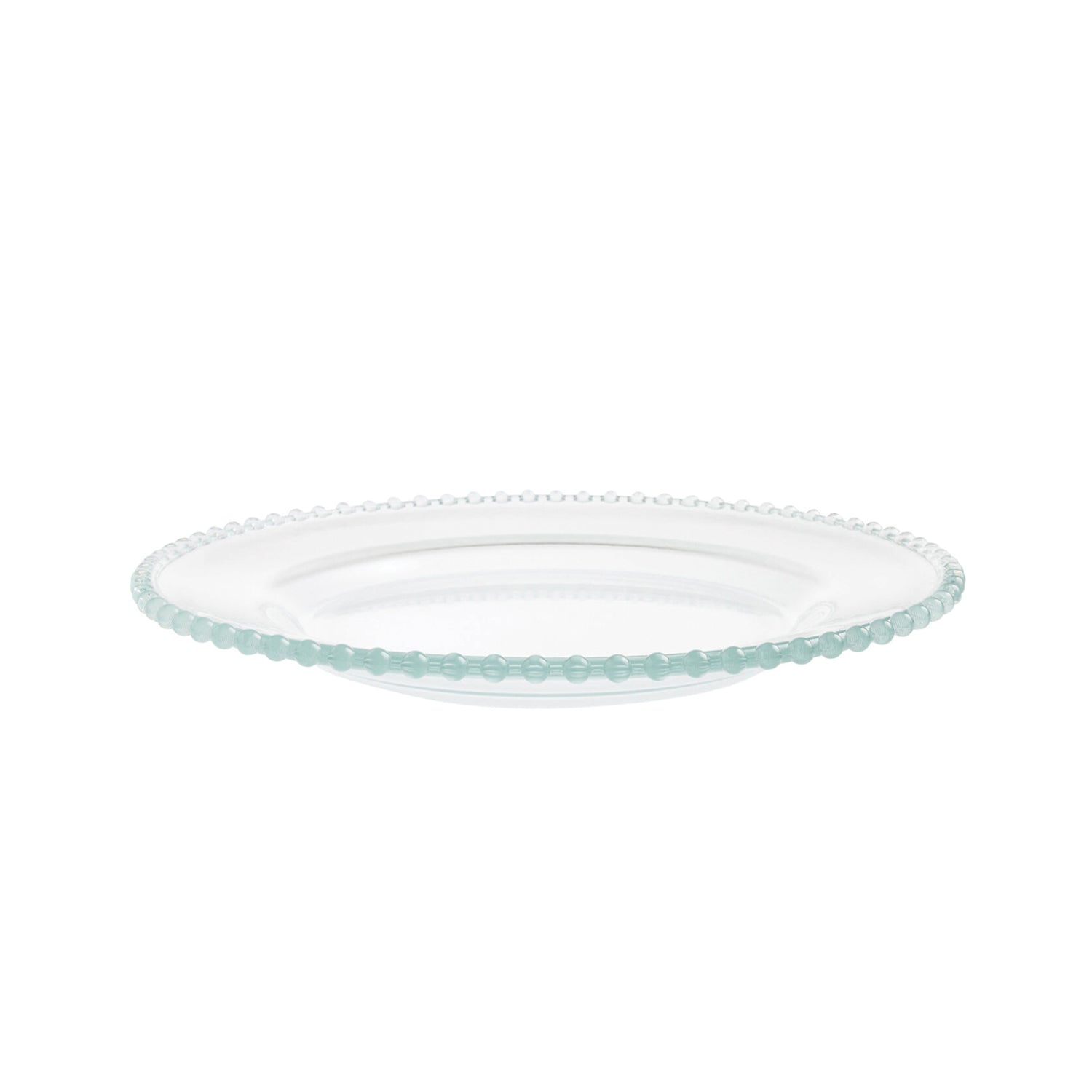 Beaded Clear 13"D Glass Charger Plates 4-Piece Set