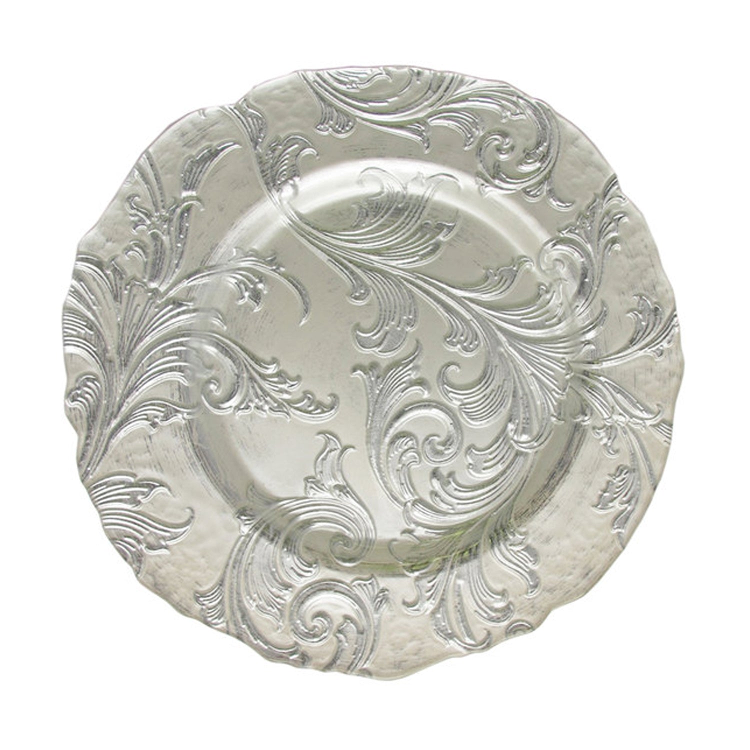 Vanessaglass Charger Plates 4-Piece Set - Silver 13" D