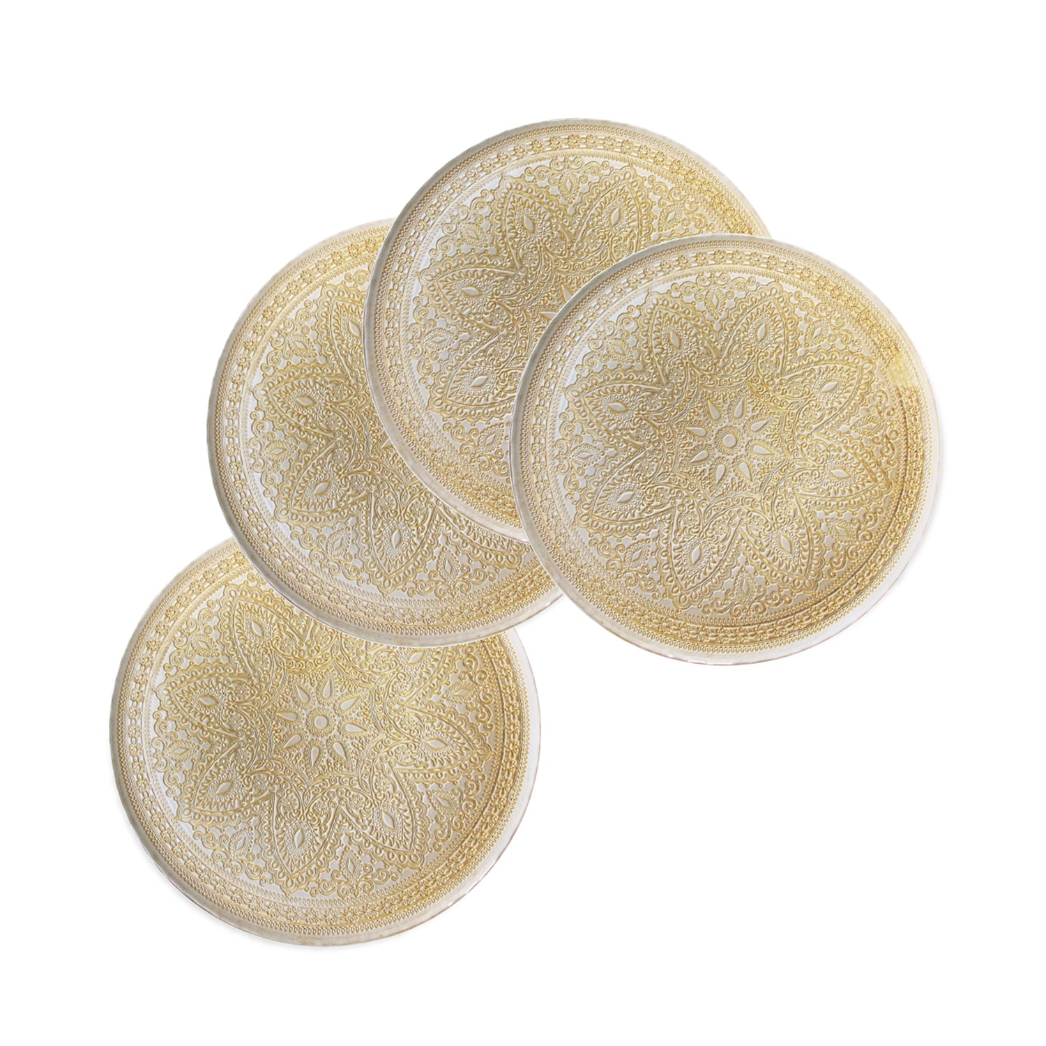 Divine Glass Charger Plates 4-Piece Set - Gold 13" D