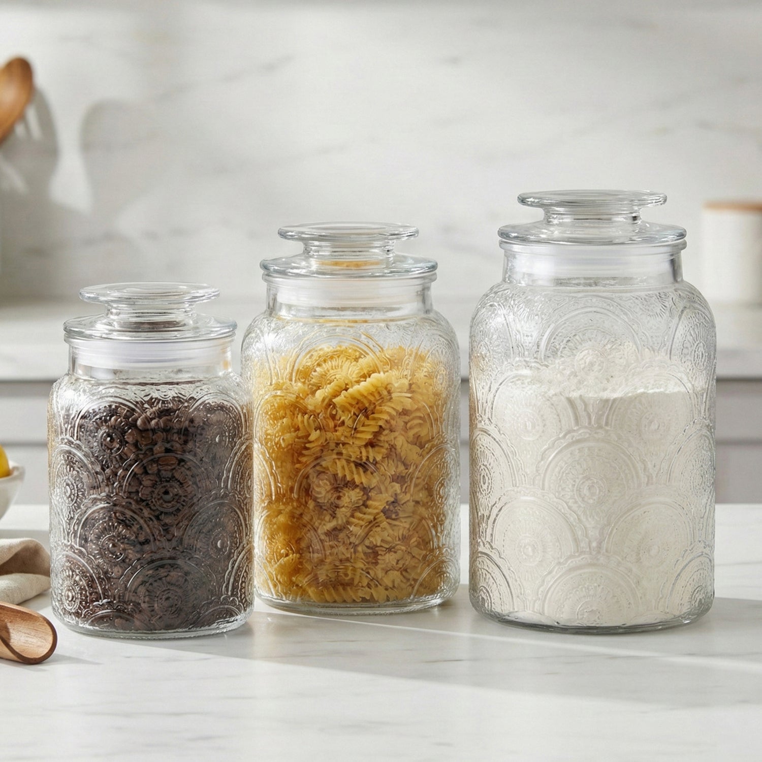 Canister Set 3-Piece Glass Jars
