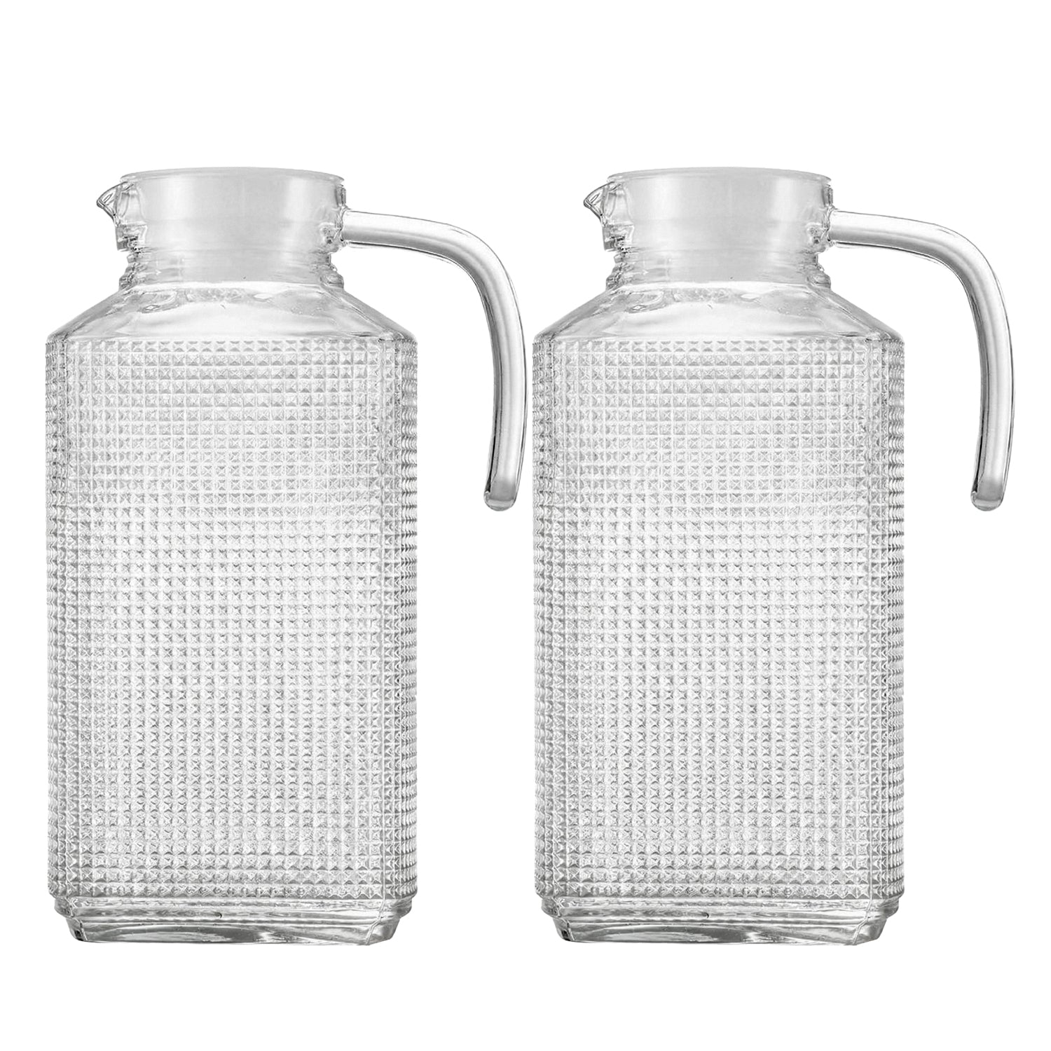 Set of 2 Frigo Textured 63.4oz Pitchers with Lids