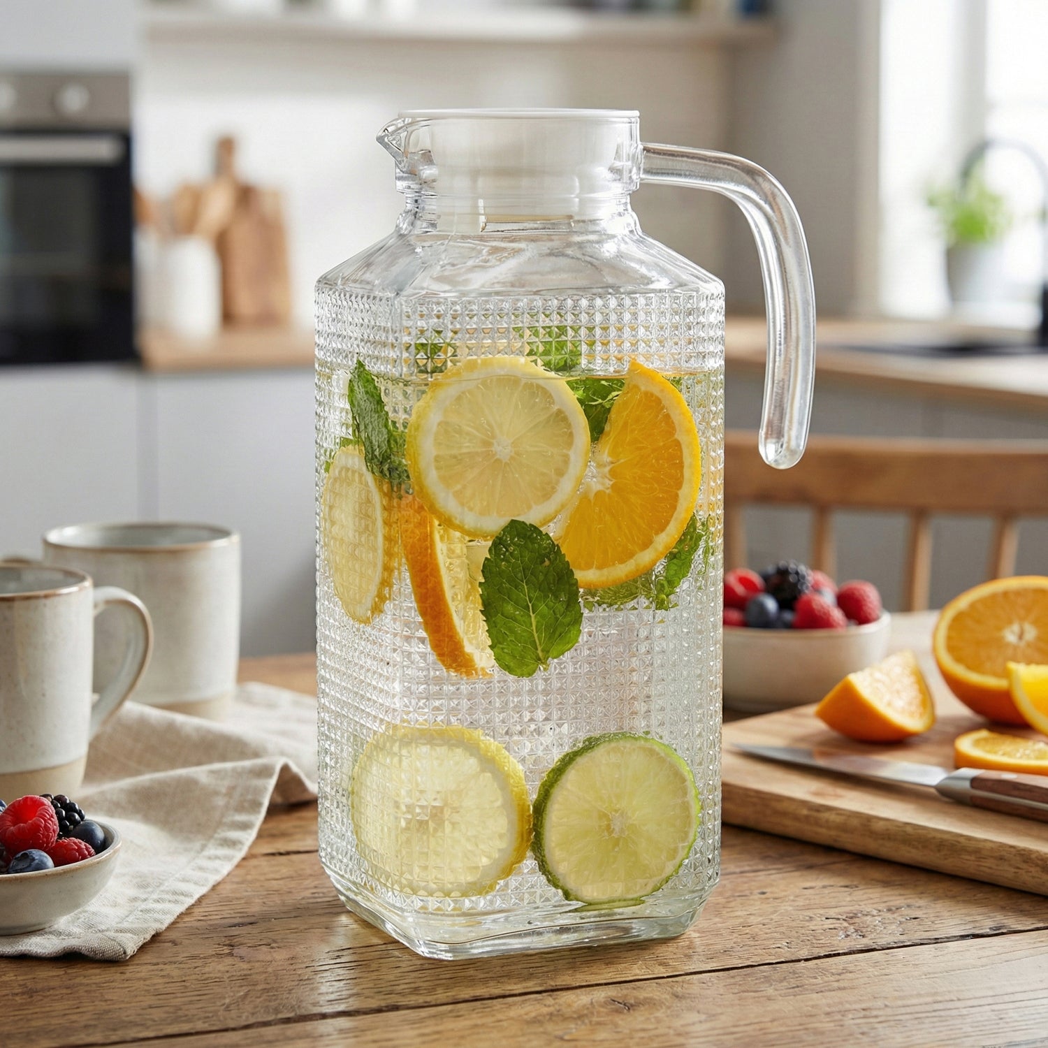 Set of 2 Frigo Textured 63.4oz Pitchers with Lids
