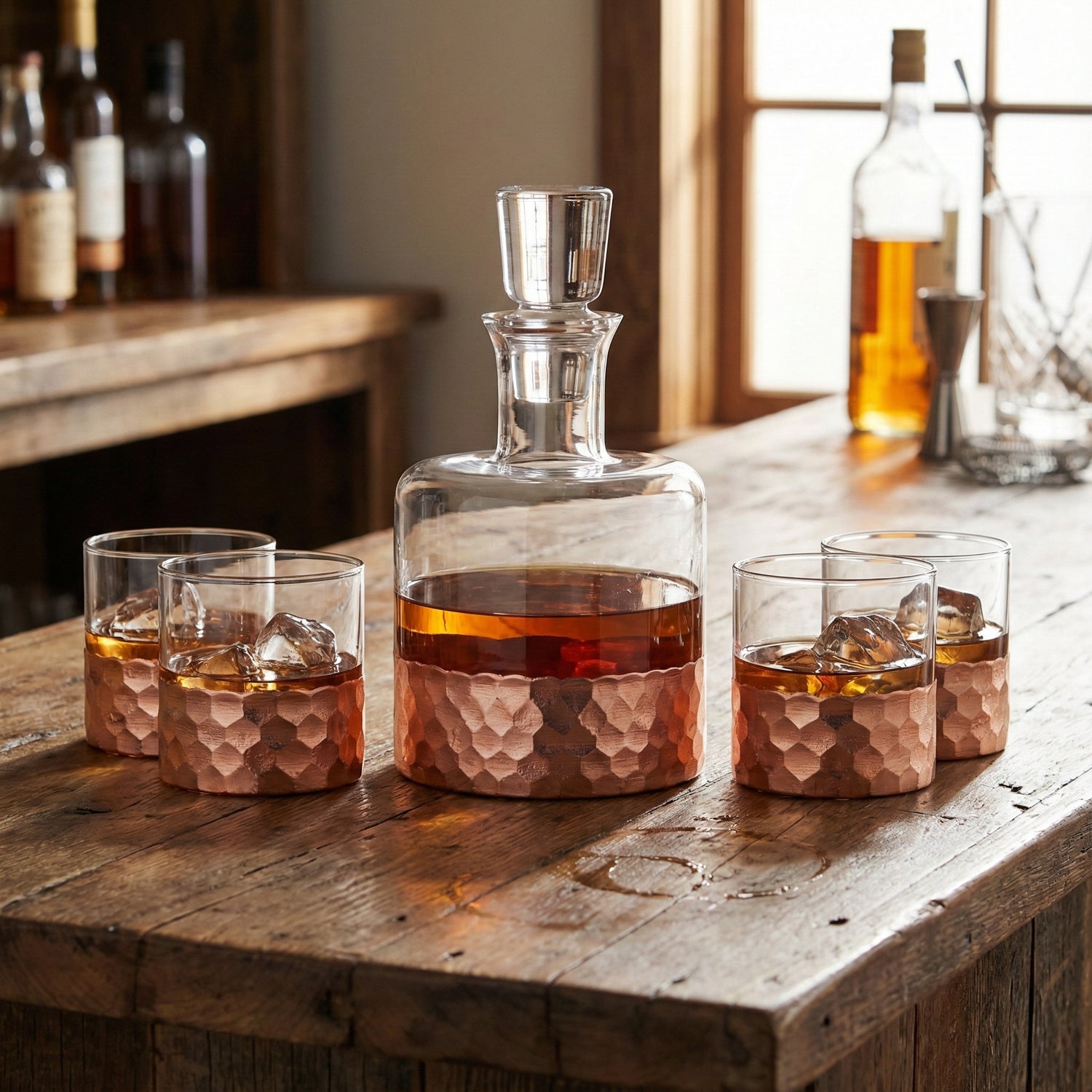 Daphne Copper 5 Pieces Whiskey Set