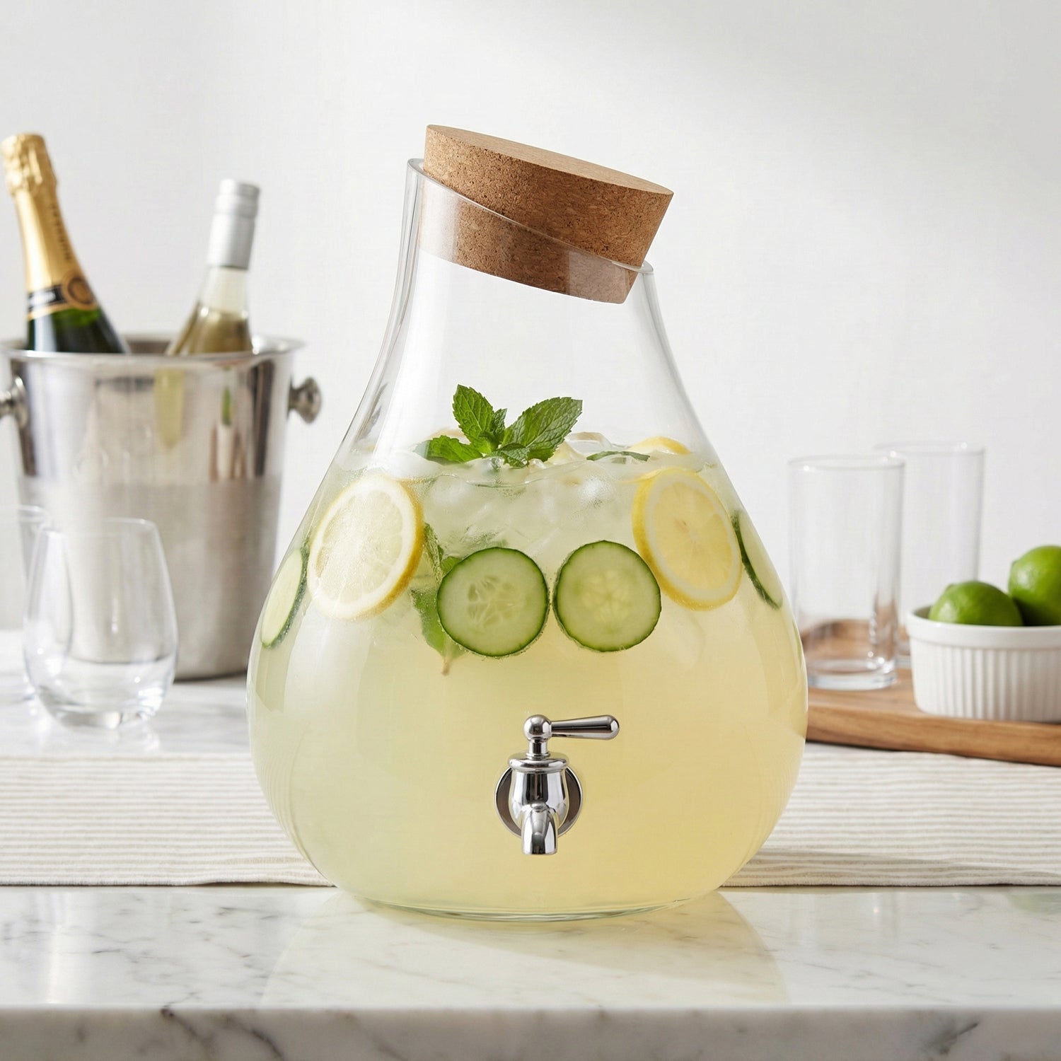 2.5-Gallon Beverage Dispenser with Cork Lid