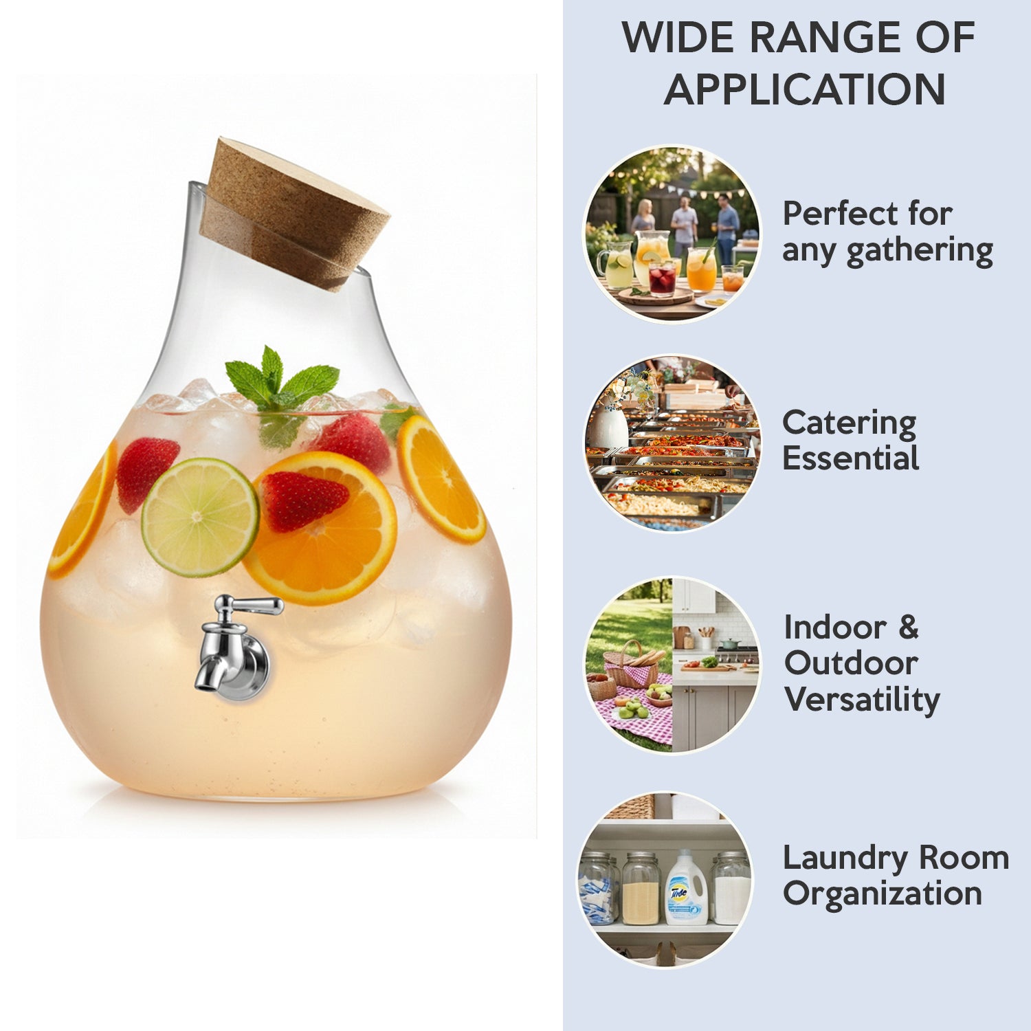 2.5-Gallon Beverage Dispenser with Cork Lid