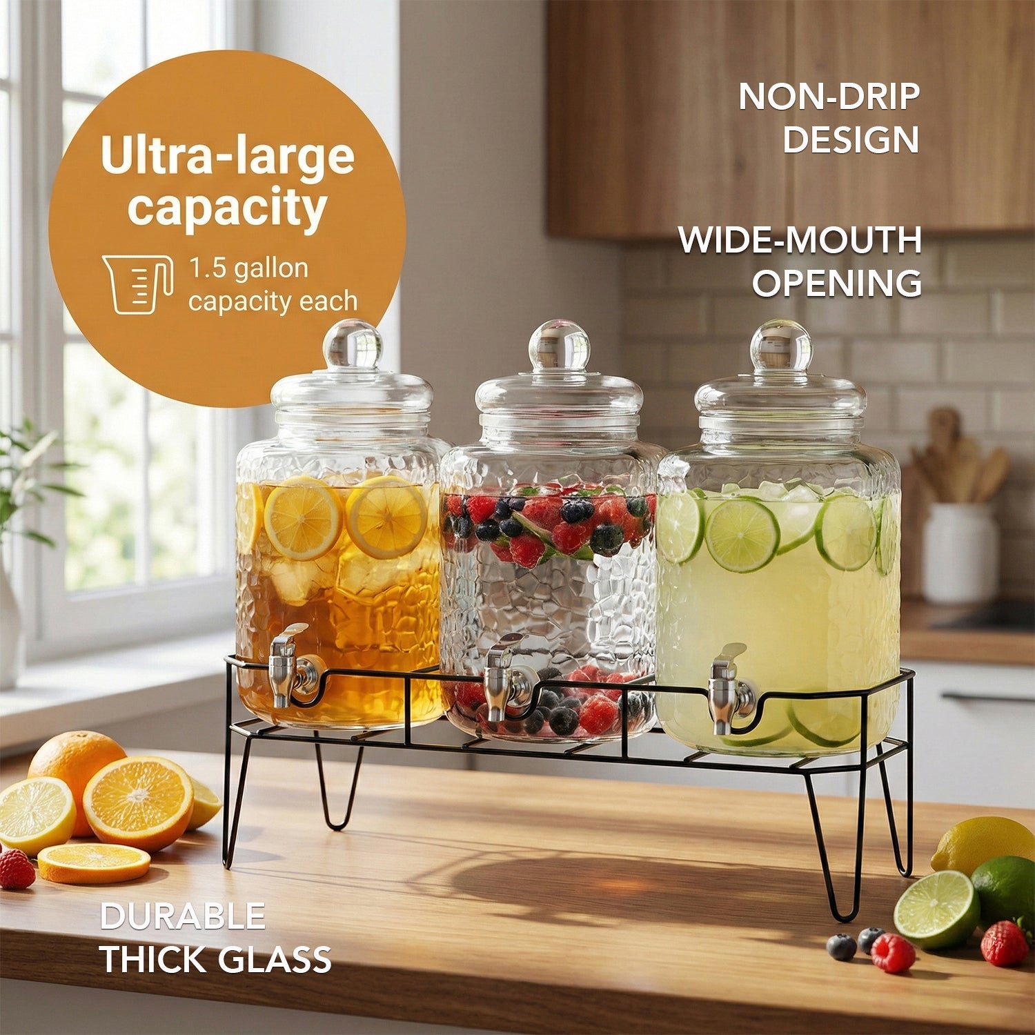 Hamburg Triple Dispenser Set 1.5 GAL Each