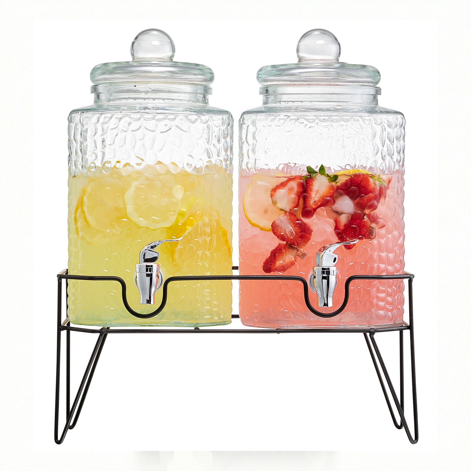 Hamburg (Set of 2) Beverage Dispensers with Stand 1.5 Gal Each