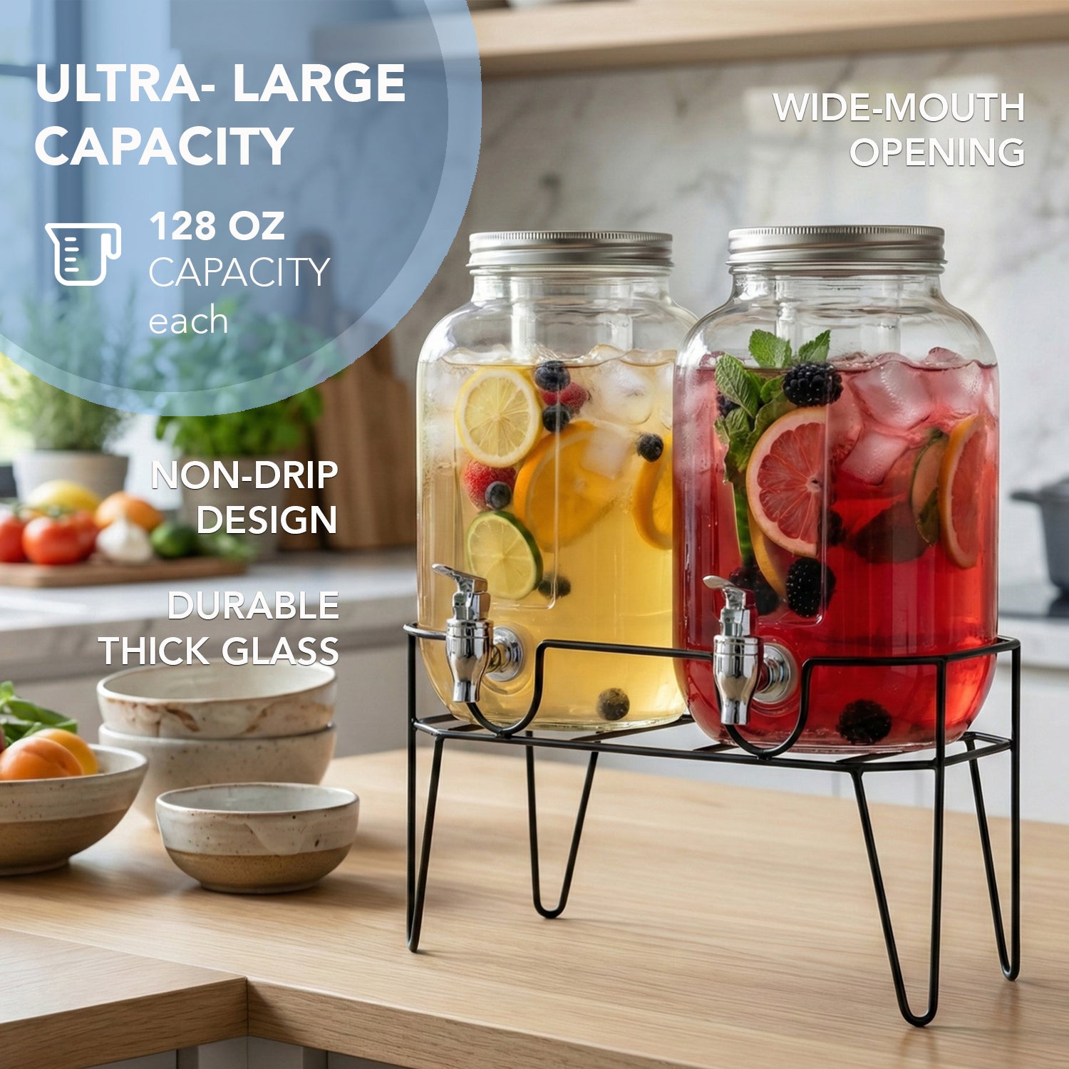 Clifford Set of 2 Dispensers with Infuser 1 Gal Each