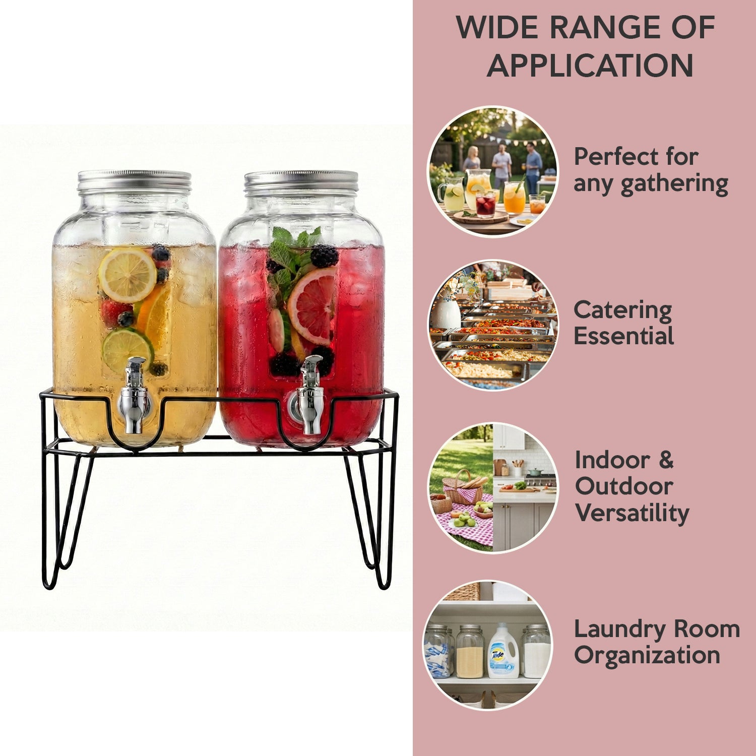 Clifford Set of 2 Dispensers with Infuser 1 Gal Each