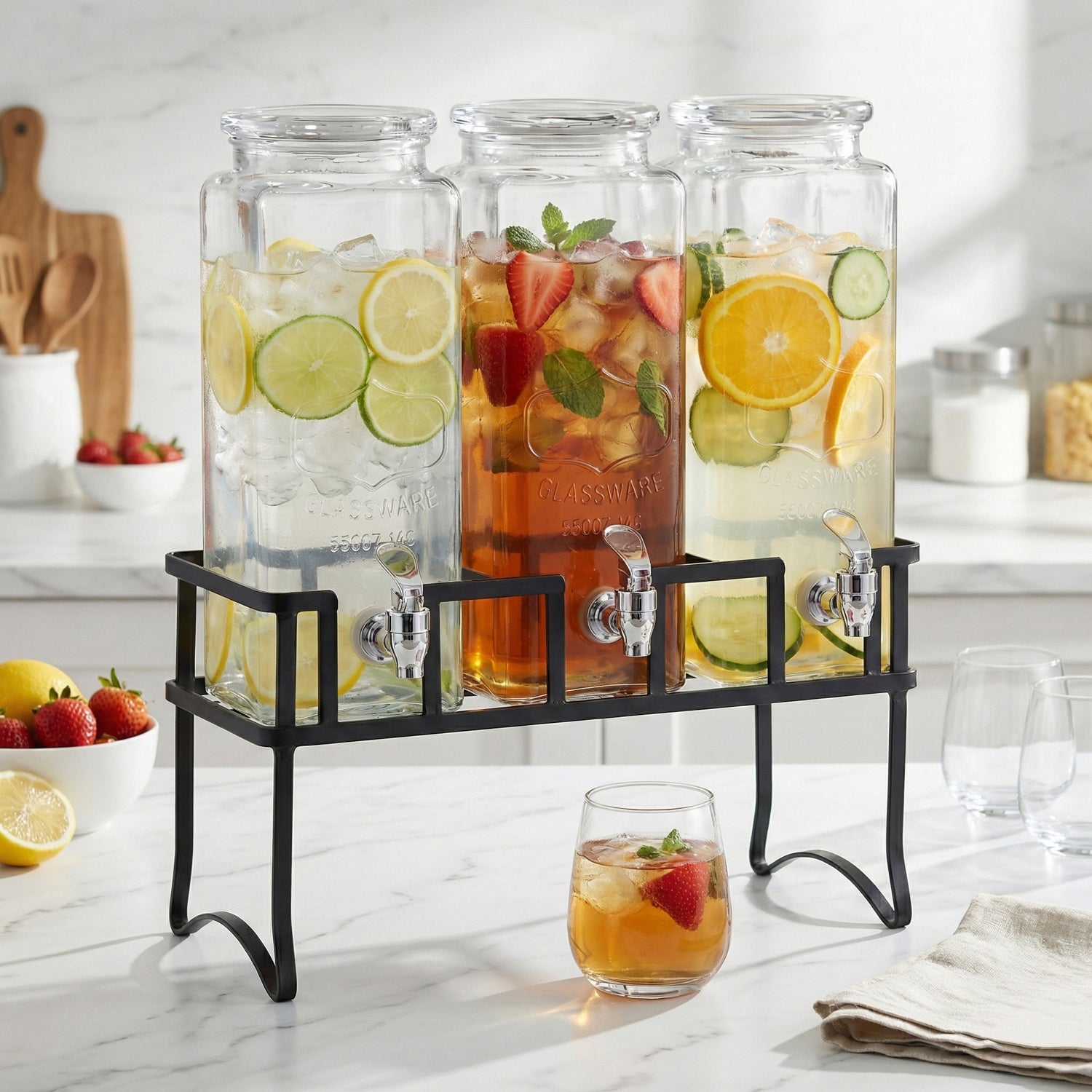 Yorkshire Element Set of 3 Beverage Dispensers 80oz Each