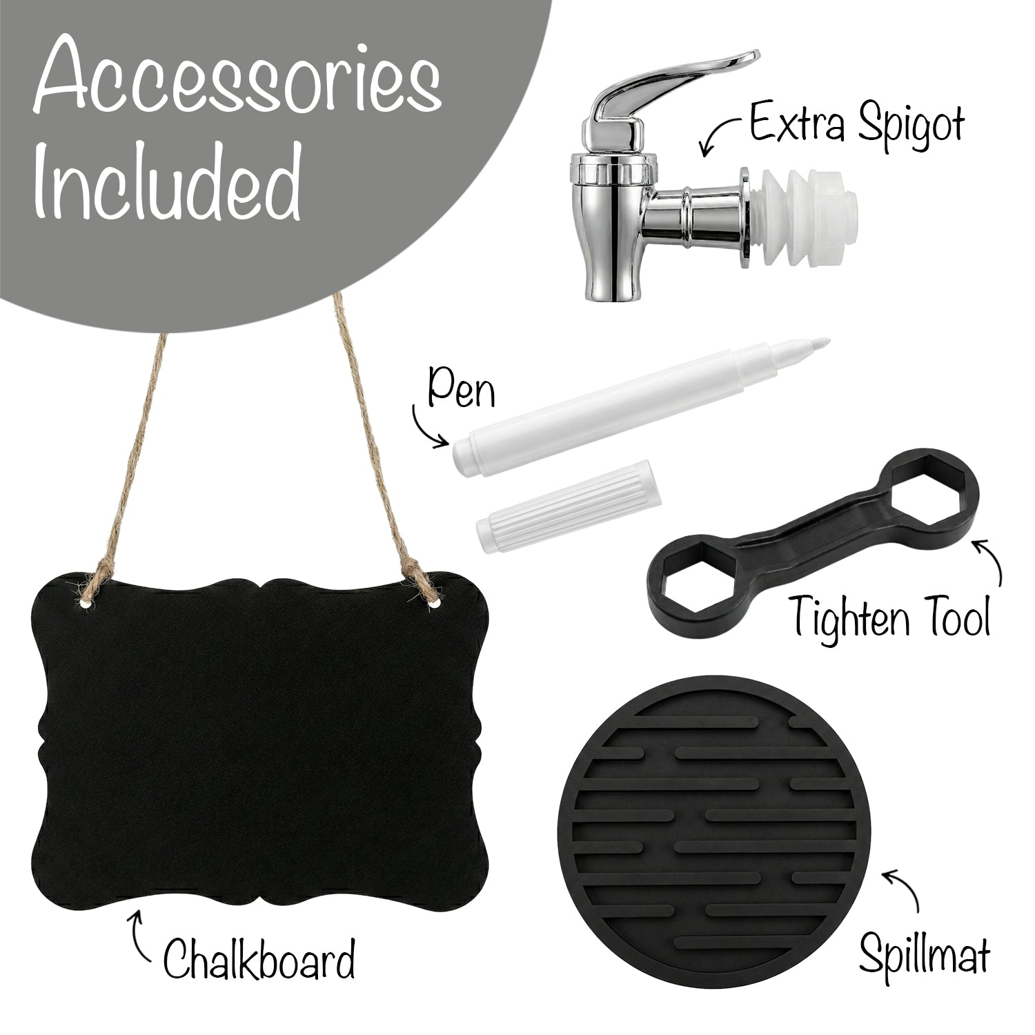 Dispenser with Metal Stand 2.5 Gal