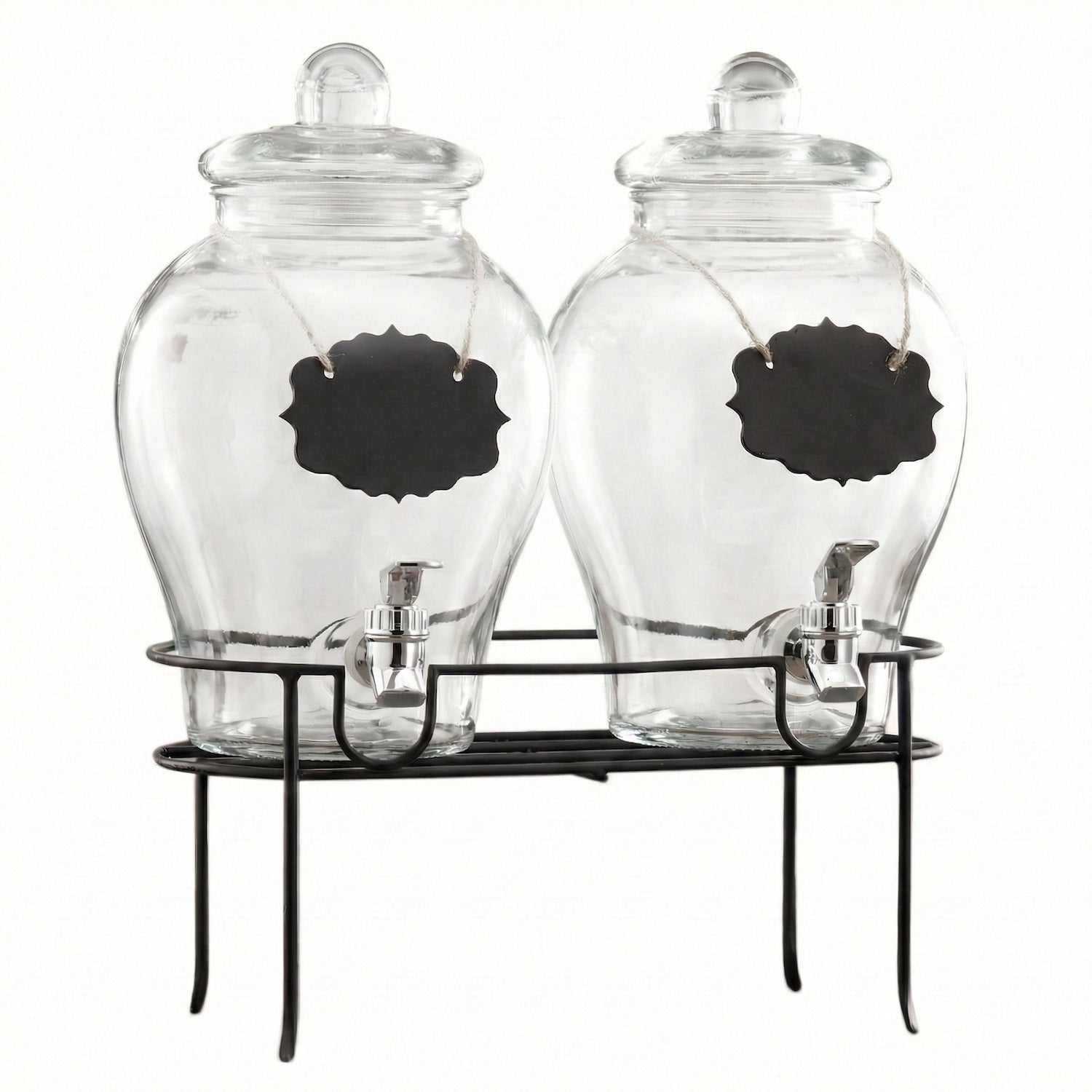 Sanford Set of 2 Glass Beverage Dispenser 1.5 Gal Each