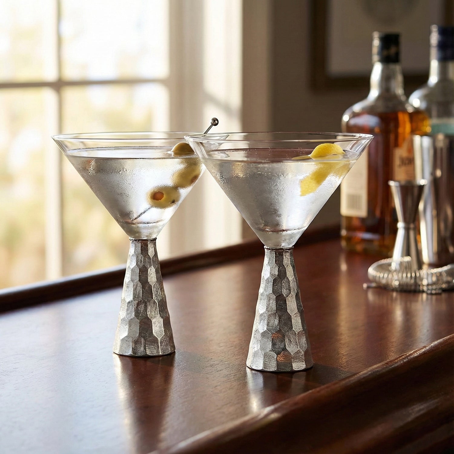 Daphne Silver Set of 2 Martini Glasses 8.79 OZ