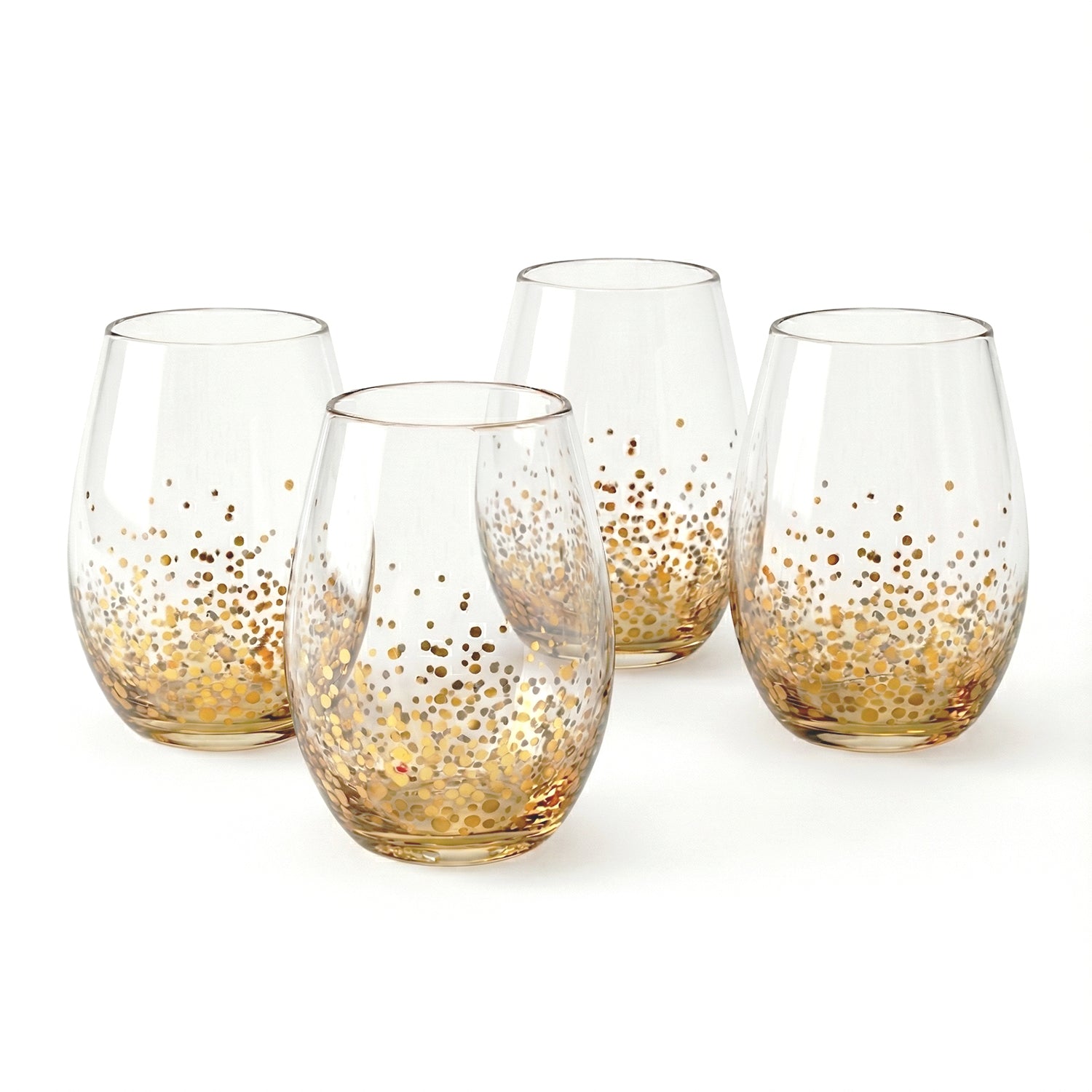 Gold Luster Set of 4 Stemless Glasses 20 OZ.
