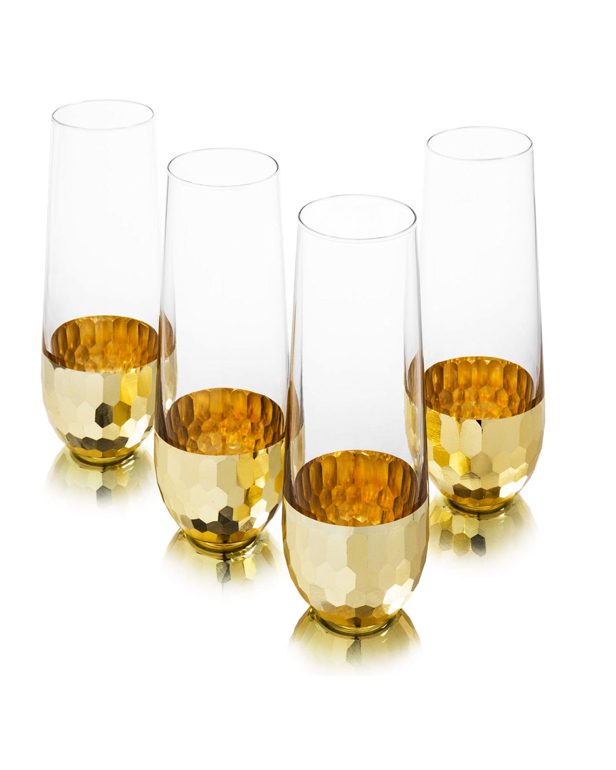 Daphne Gold 4-Piece Set Stemless Flutes