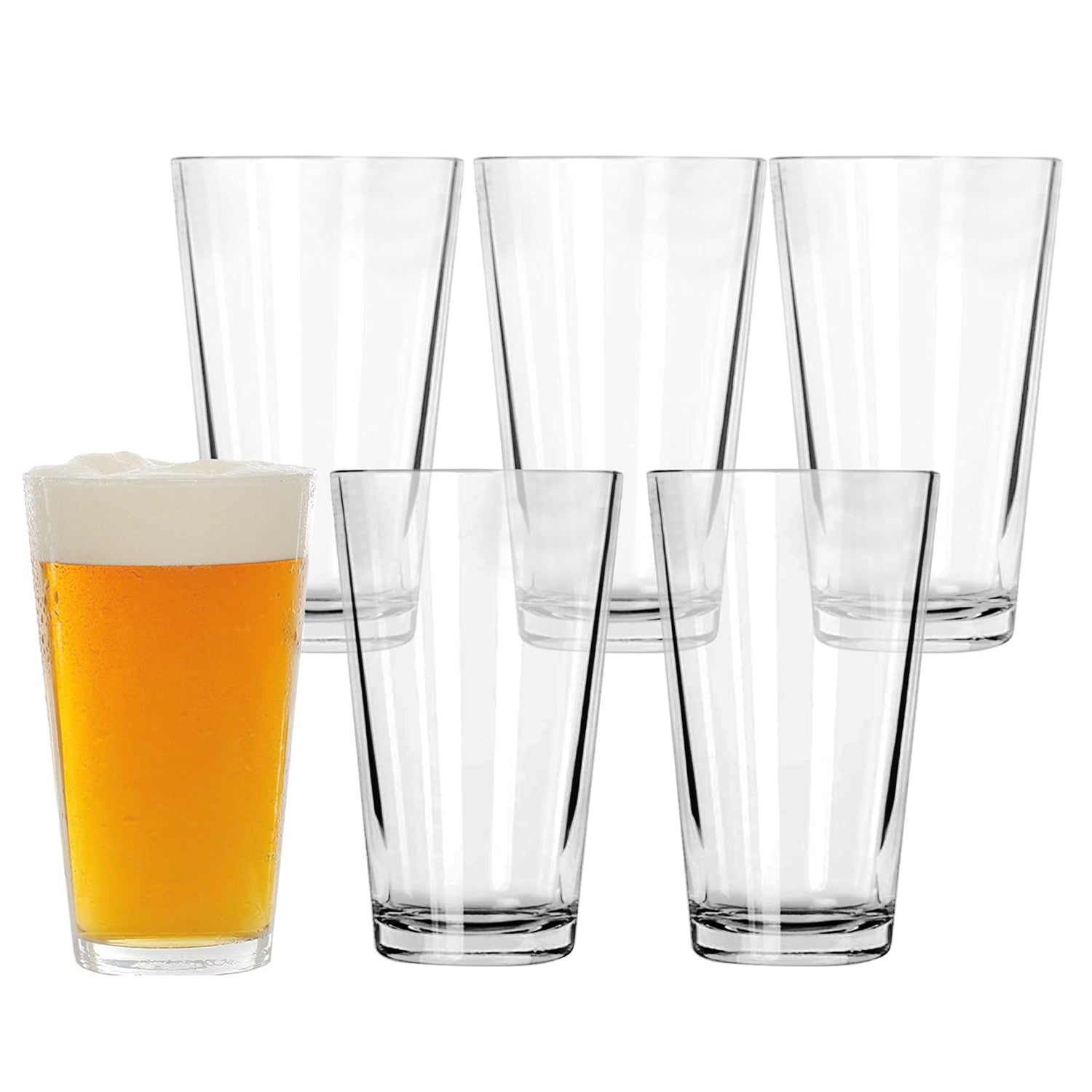 15.75 oz Clear Drinking Glasses - Simple Home Set of 6