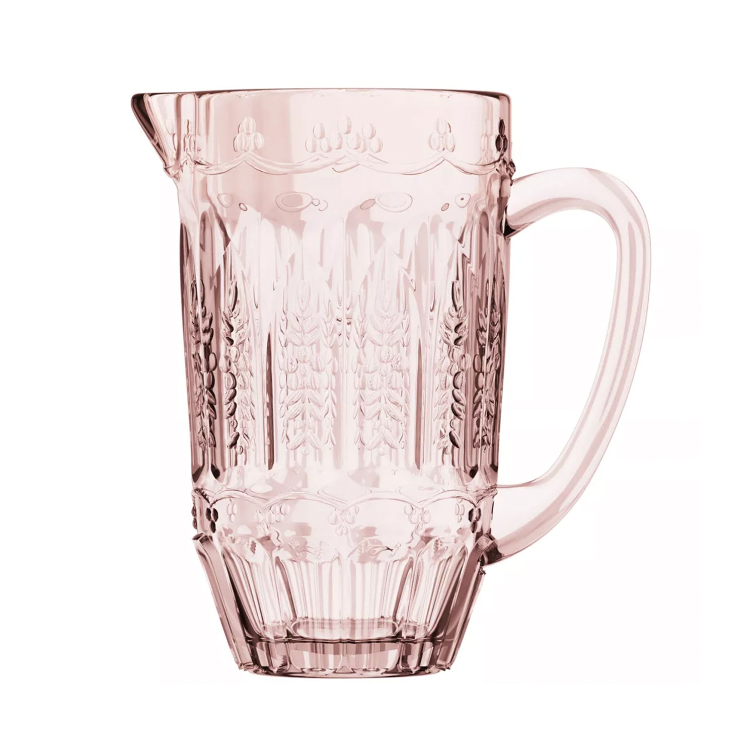 Vintage Pink Glass Pitcher 43.9 OZ.