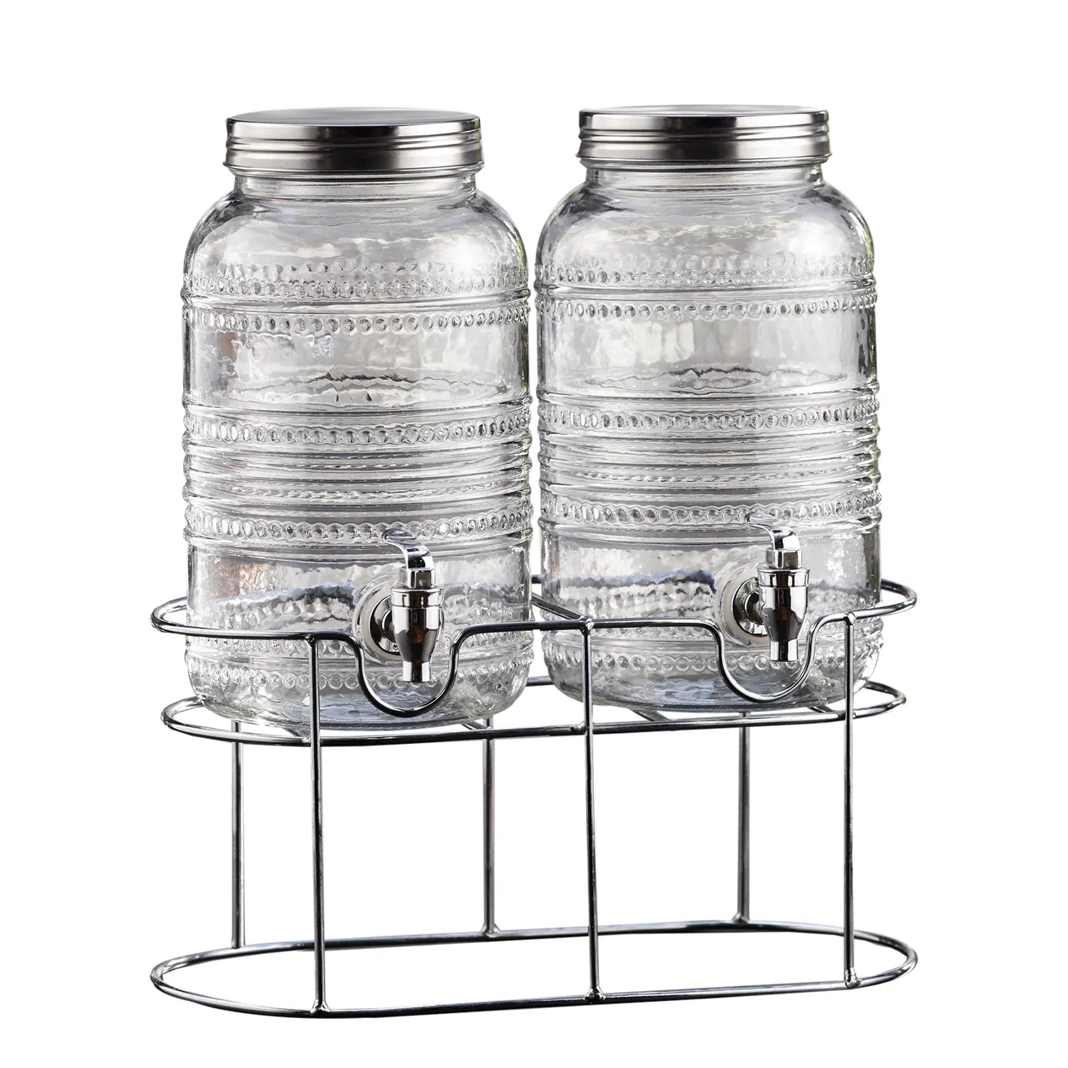 Liam Double Beaded Dispensers with Stand 1 Gal