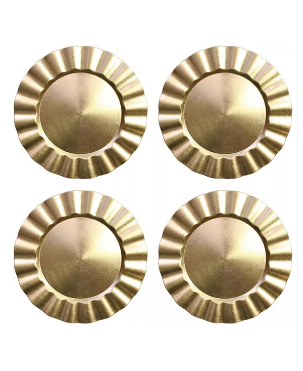 Gold Ruffled Charger Plate Set, 4 Pieces - Jay Companies