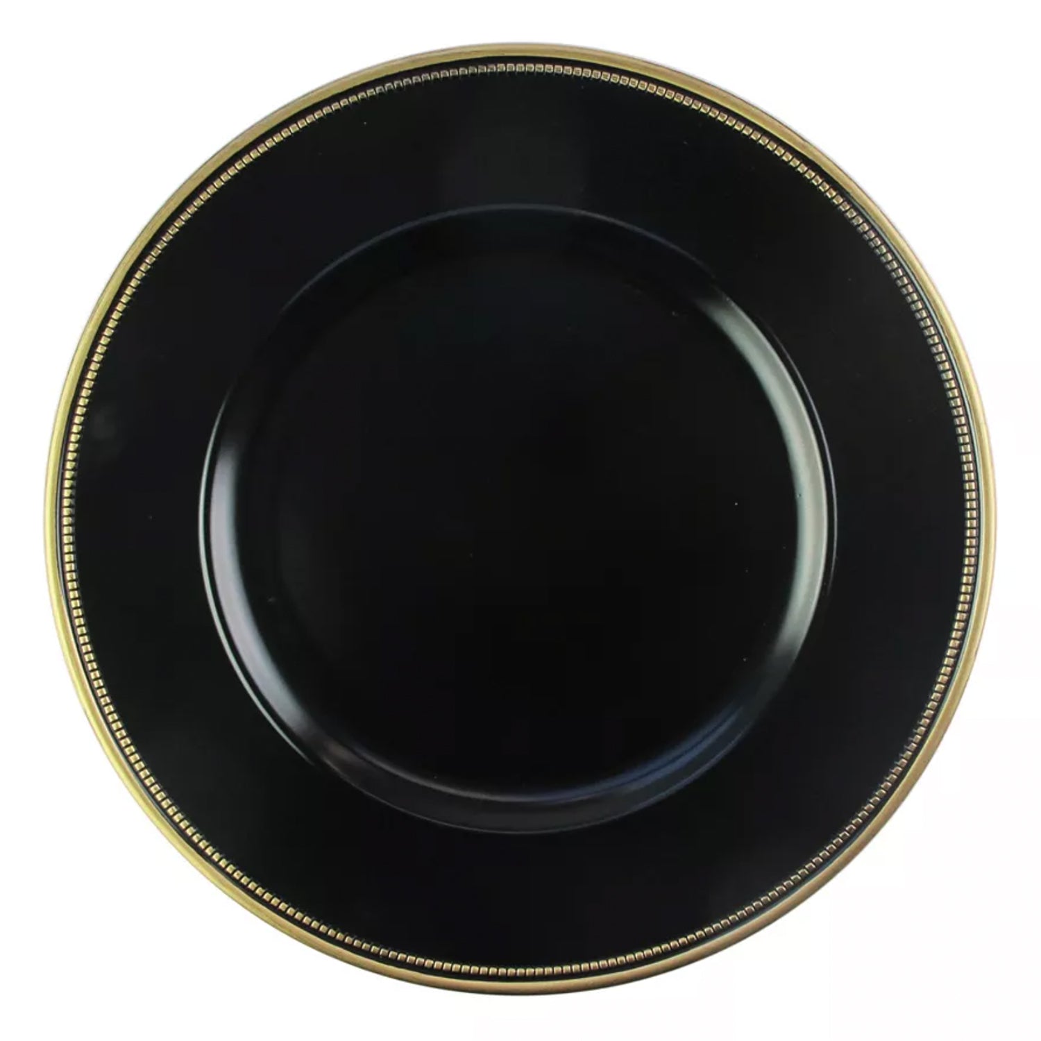 BLACK/GOLD SET/4 CHARGER PLATES 13"D