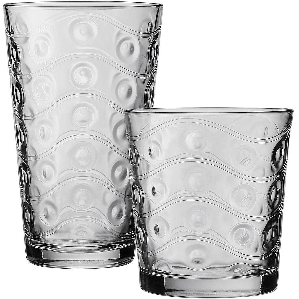 Cosmo 12-Piece Glass Set (6 x 15.75 oz & 6 x 12.5 oz) | Entertaining Collection