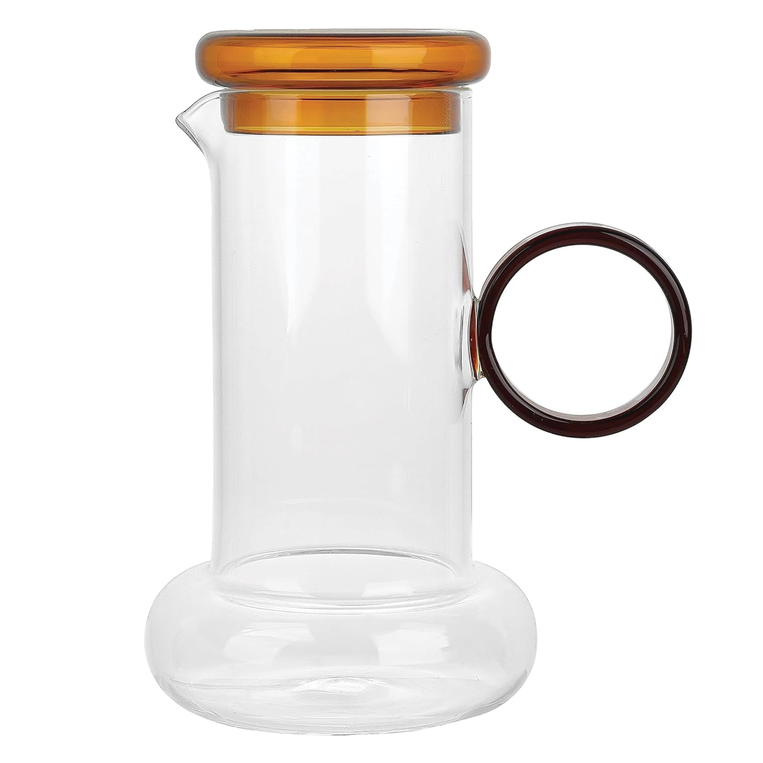 Amber Borosilicate Ring Pitcher Drinking Set Large
