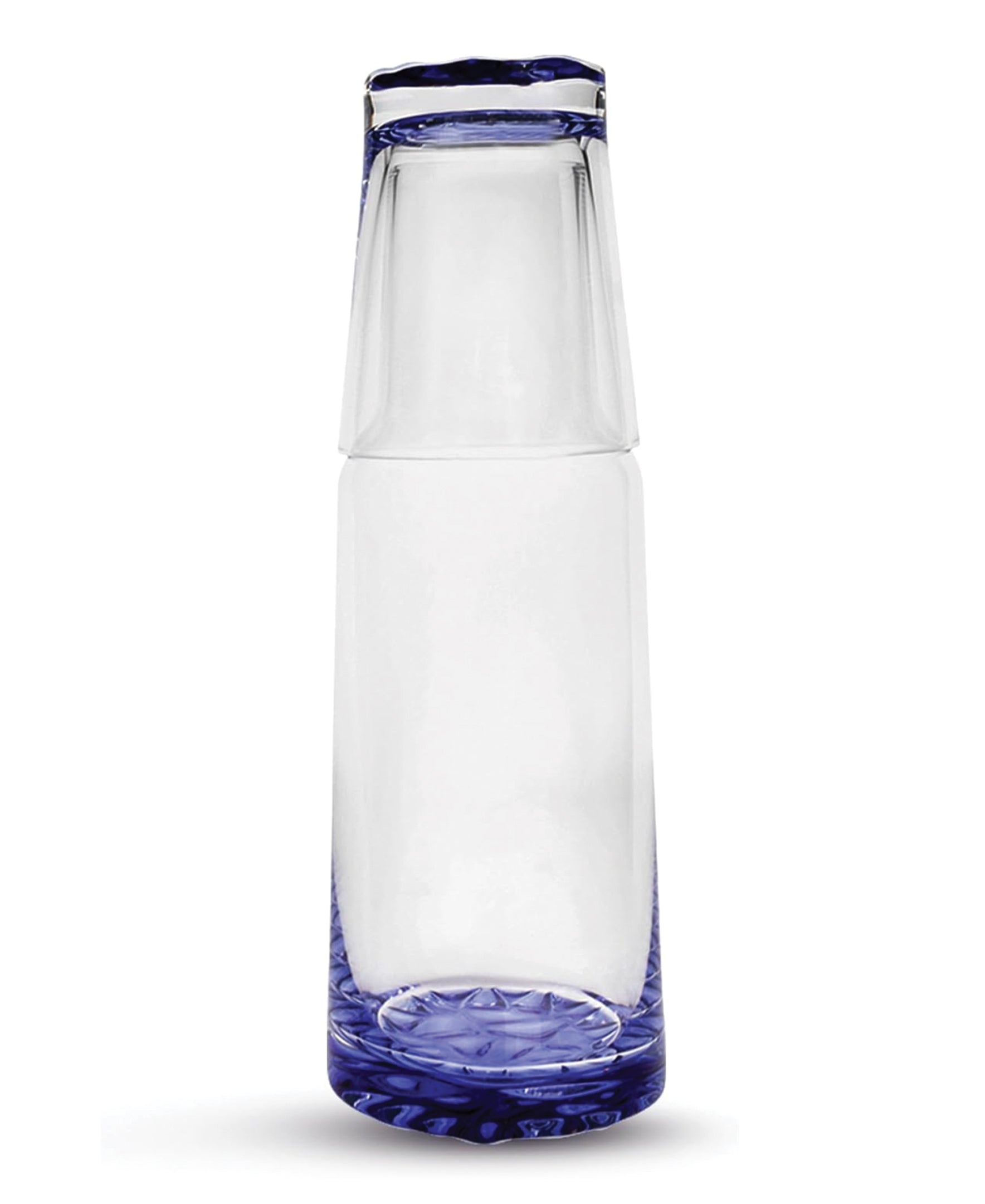 Blue Bottom 2-Piece Glass Carafe Set