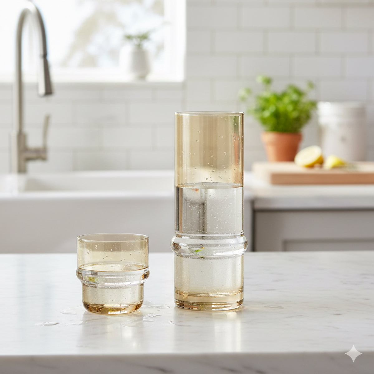 Amber 2-Piece Glass Carafe Set