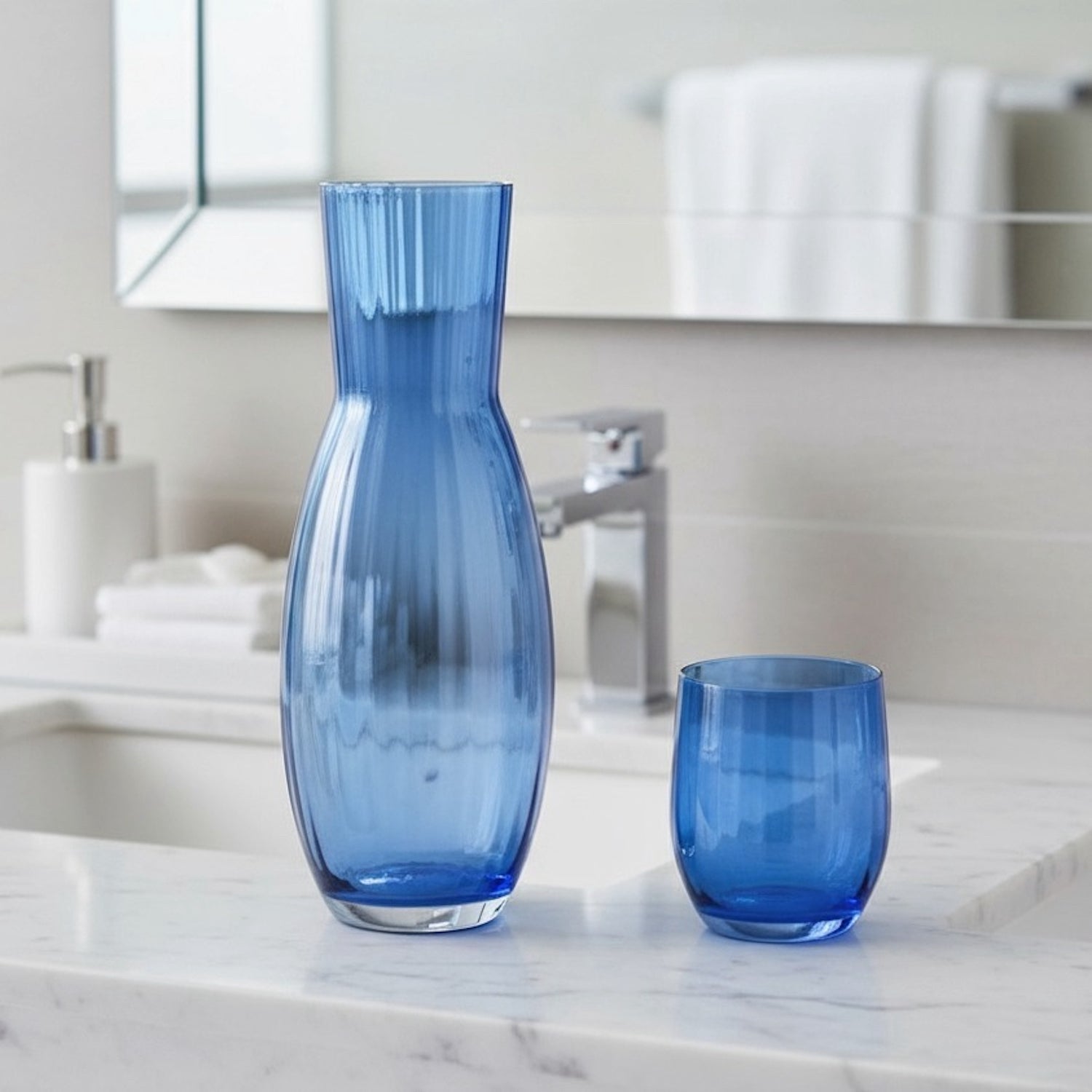 Cobalt Bedside Carafe 2-Piece Set