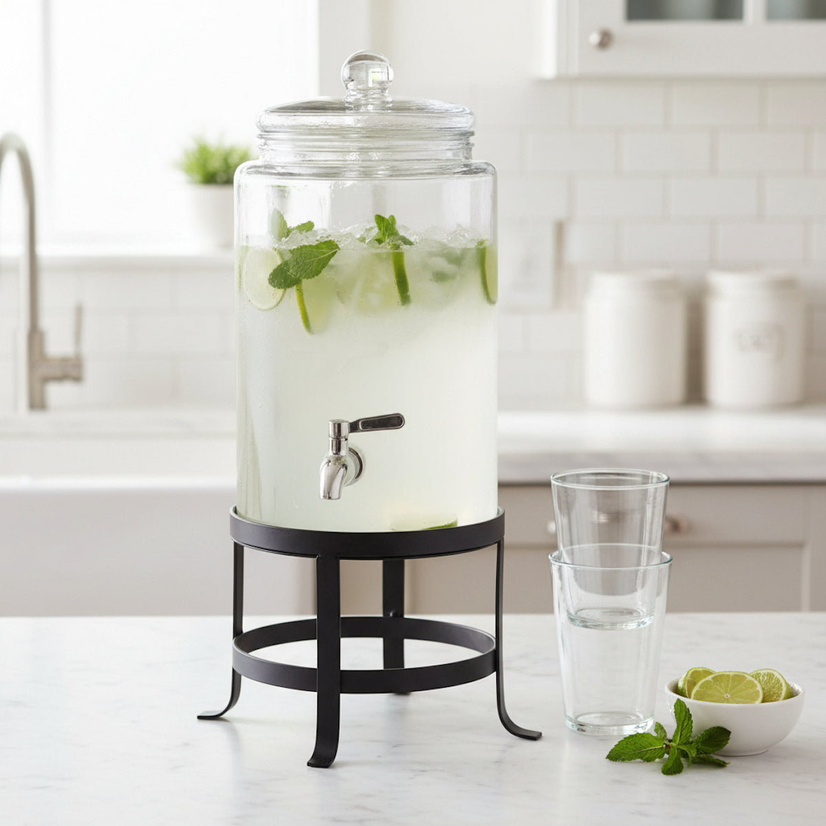 Oliver Glass Beverage Dispenser 1.9 Gal