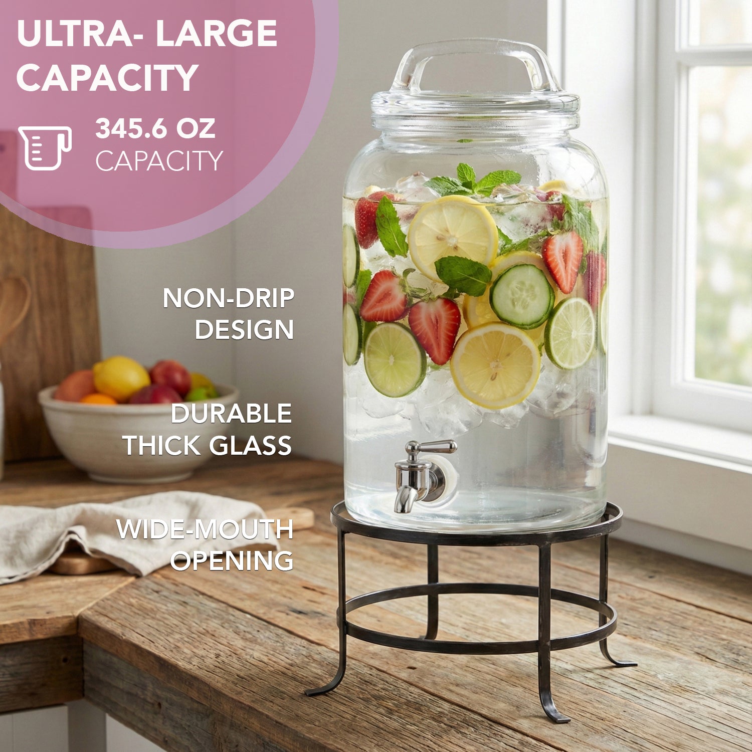 Ferris Glass Beverage Dispenser 2.7 Gal