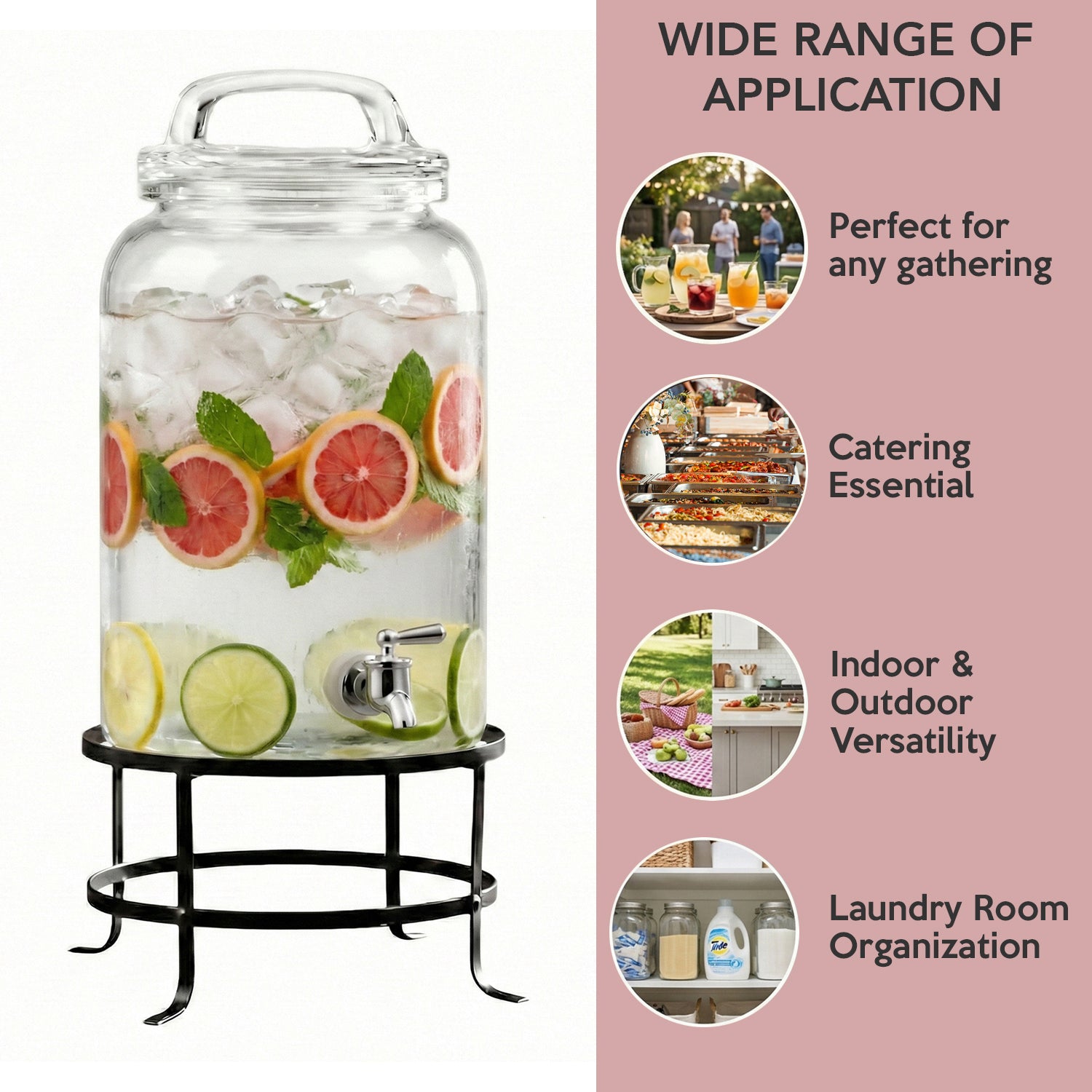 Ferris Glass Beverage Dispenser 2.7 Gal