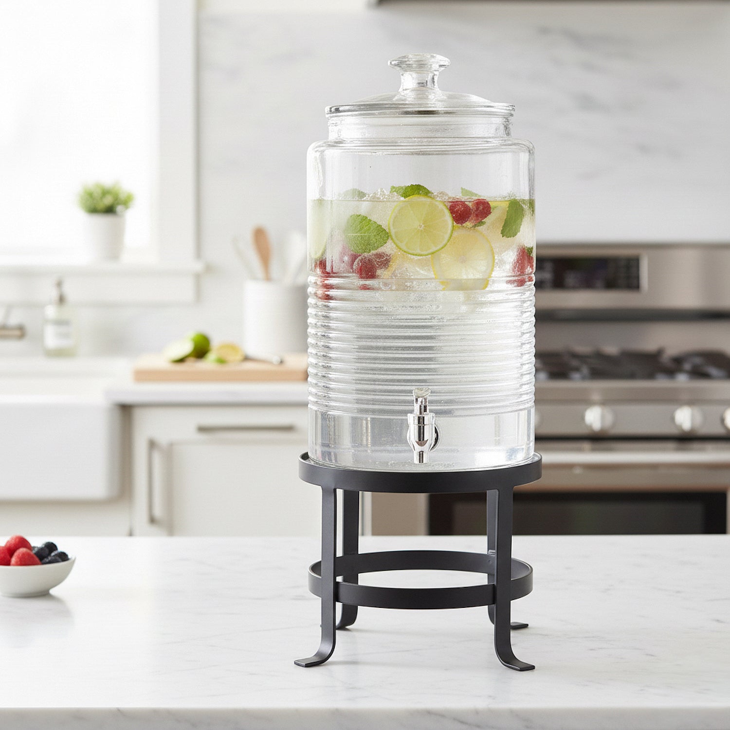 Breton Glass Beverage Dispenser 1.9 Gal