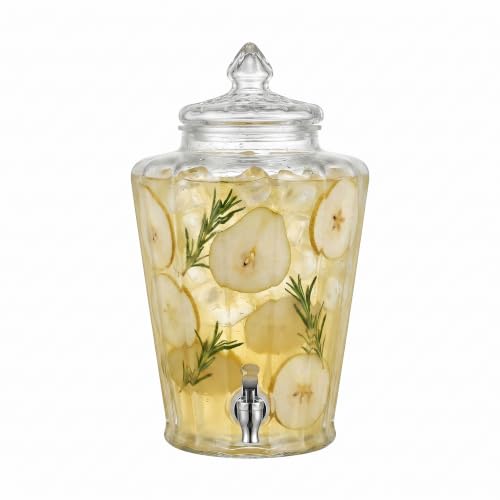 Crown Clear Glass Beverage Dispenser Clear Sun Tea Jar - 2.3 Gal