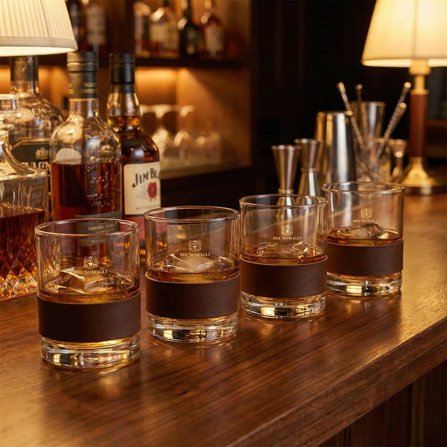 Clear Set Of 4 Old Fashion Glasses 13.19 OZ.