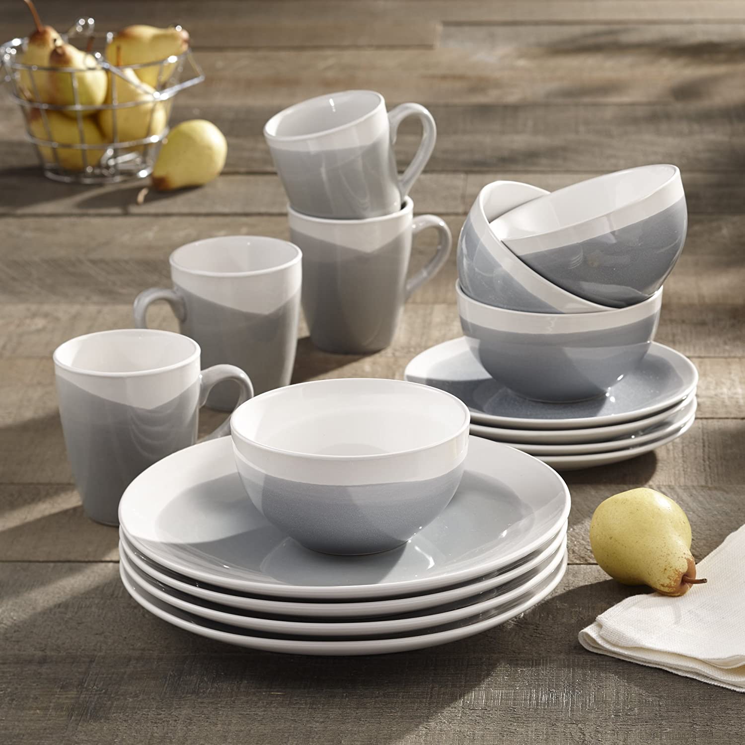 OASIS BLUE/GRAY 16 PC DINNER SET