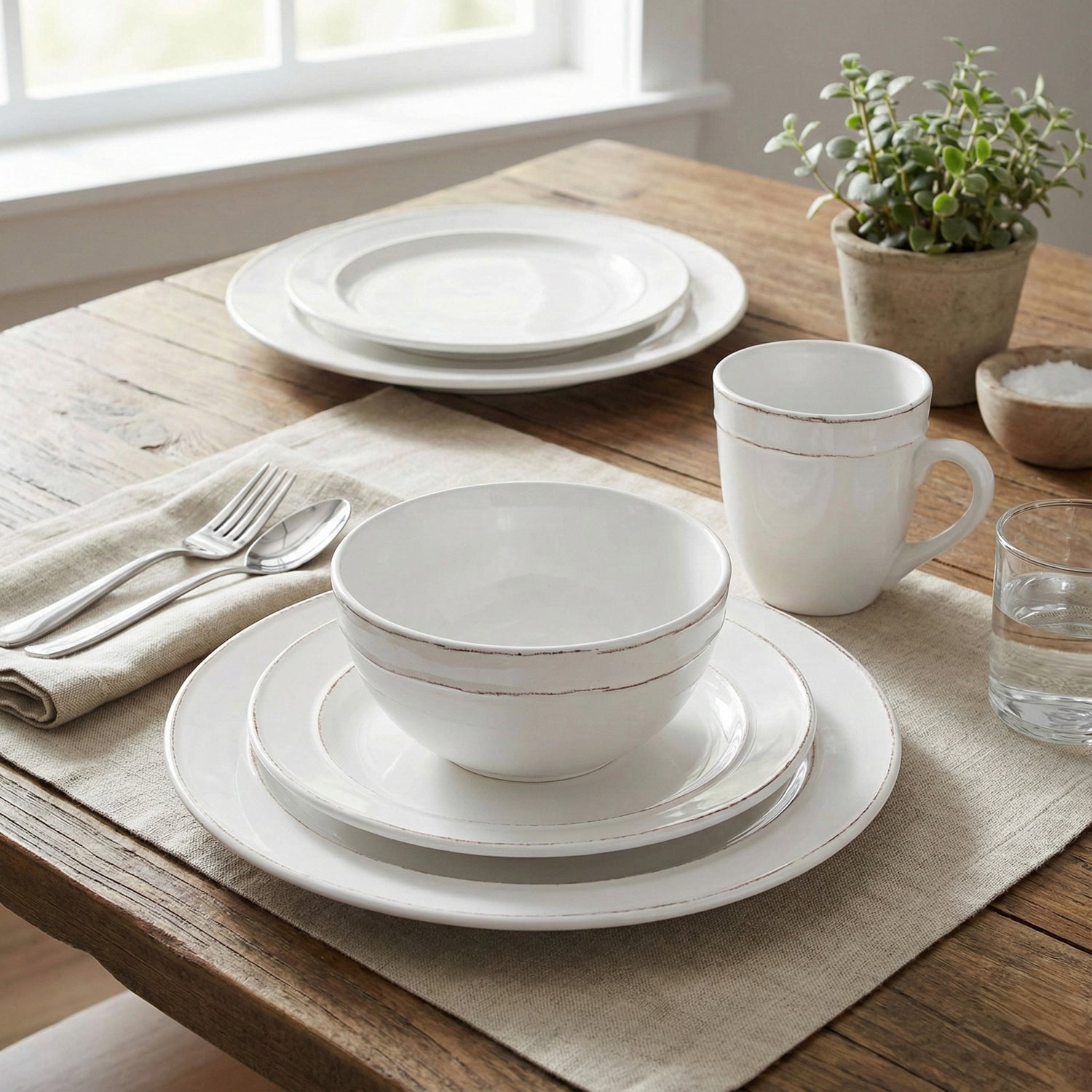 Olivia White 16-Piece Dinner Set