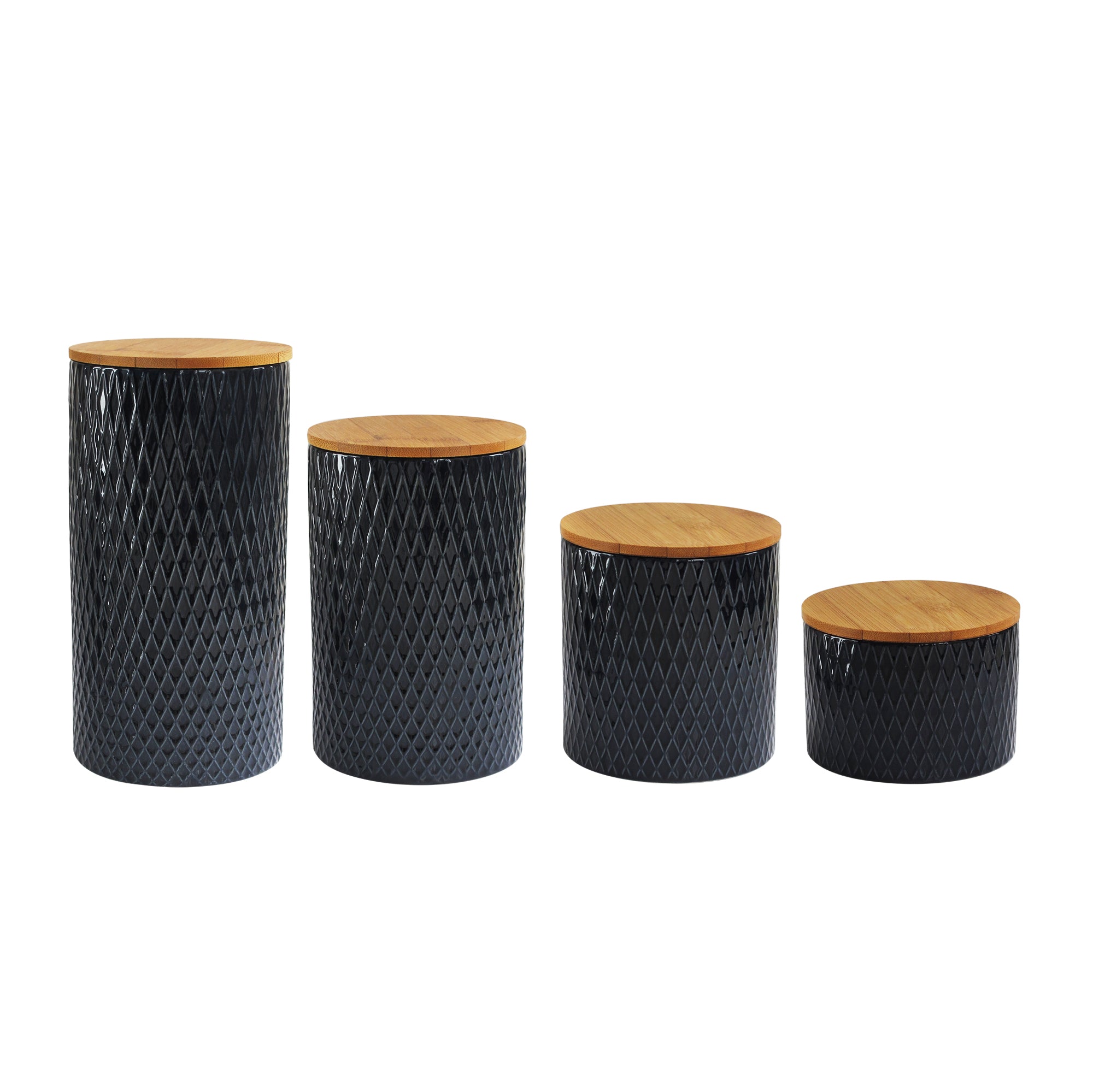 DIAMOND EMBOSSED NAVY 4 PC CANISTER