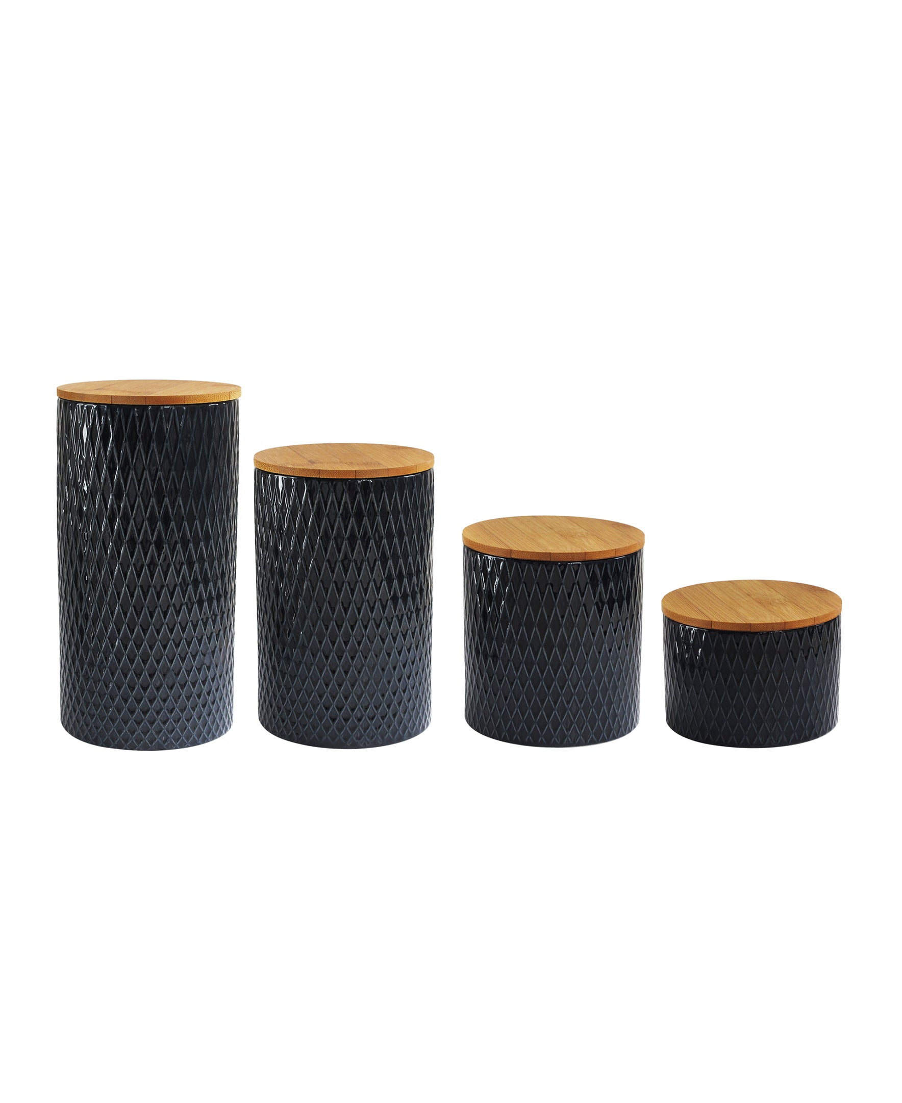 DIAMOND EMBOSSED NAVY 4 PC CANISTER