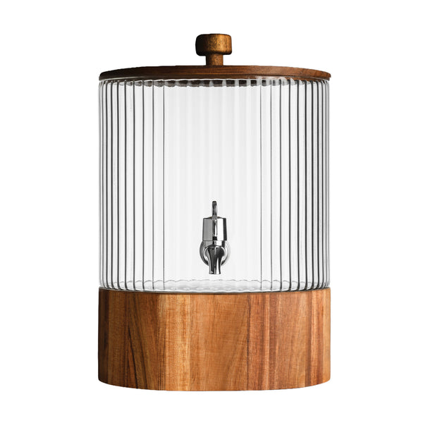 Naples Beverage Dispenser With Wooden Lid & Base 1.5 Gal - Jay